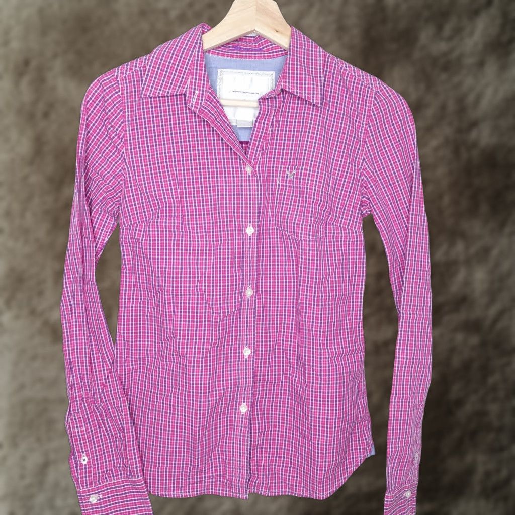 Vintage AMERICAN EAGLE Long Sleeve Pink Plaid Button-Up Shirt Womens Size 0 Size XS / US 0-2 / IT 36-38 - 1 Thumbnail