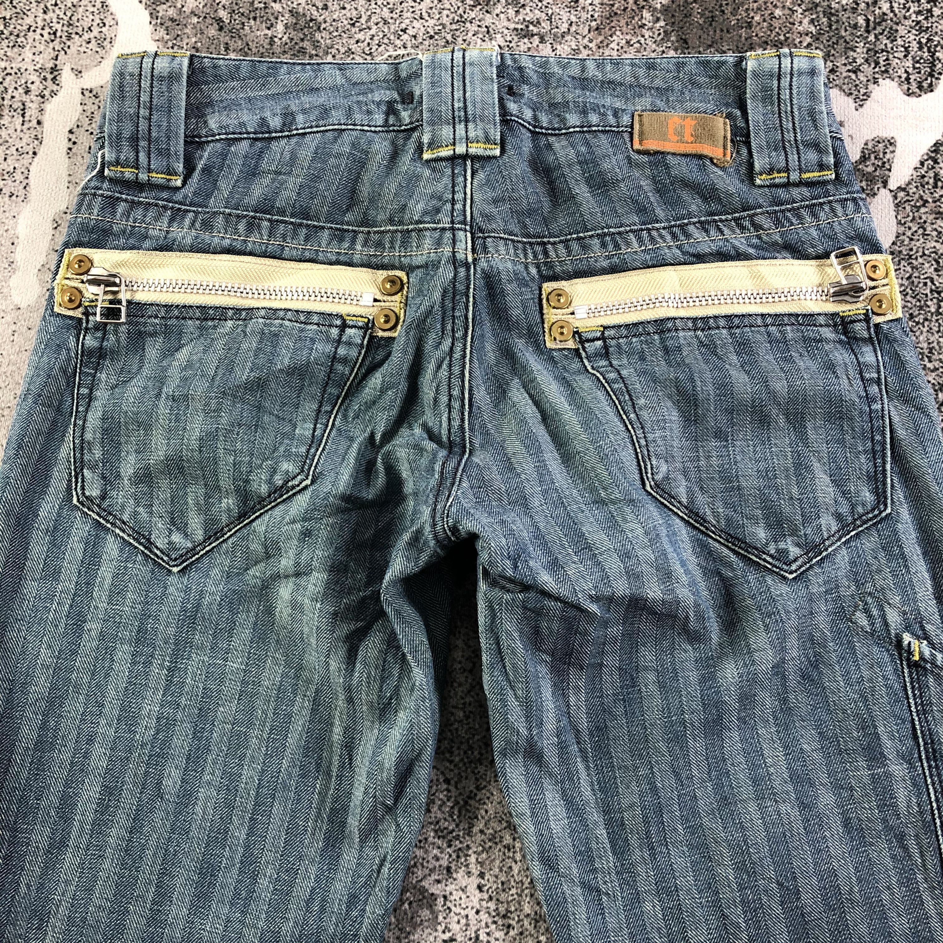 Japanese Brand ET Boite Herringbone Flared Jeans KJ2152 Size 30" / US 8 / IT 44 - 4 Thumbnail