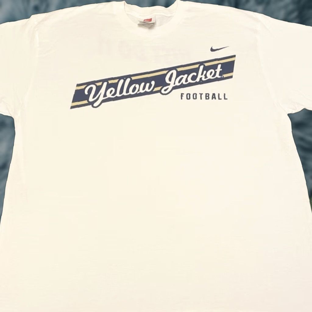 Nike VINTAGE Nike Georgia Tech Yellow Jackets Football Just Do It VTG Shirt 2XL White Men 90s Shirt Mens Size US XXL / EU 58 / 5 - 1 Thumbnail