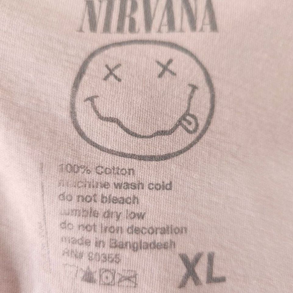 Pinko Nirvana T Shirt Womens XL Pink Retro 90s Grunge Kurt Cobain Band Tee Size XL / US 12-14 / IT 48-50 - 5 Thumbnail