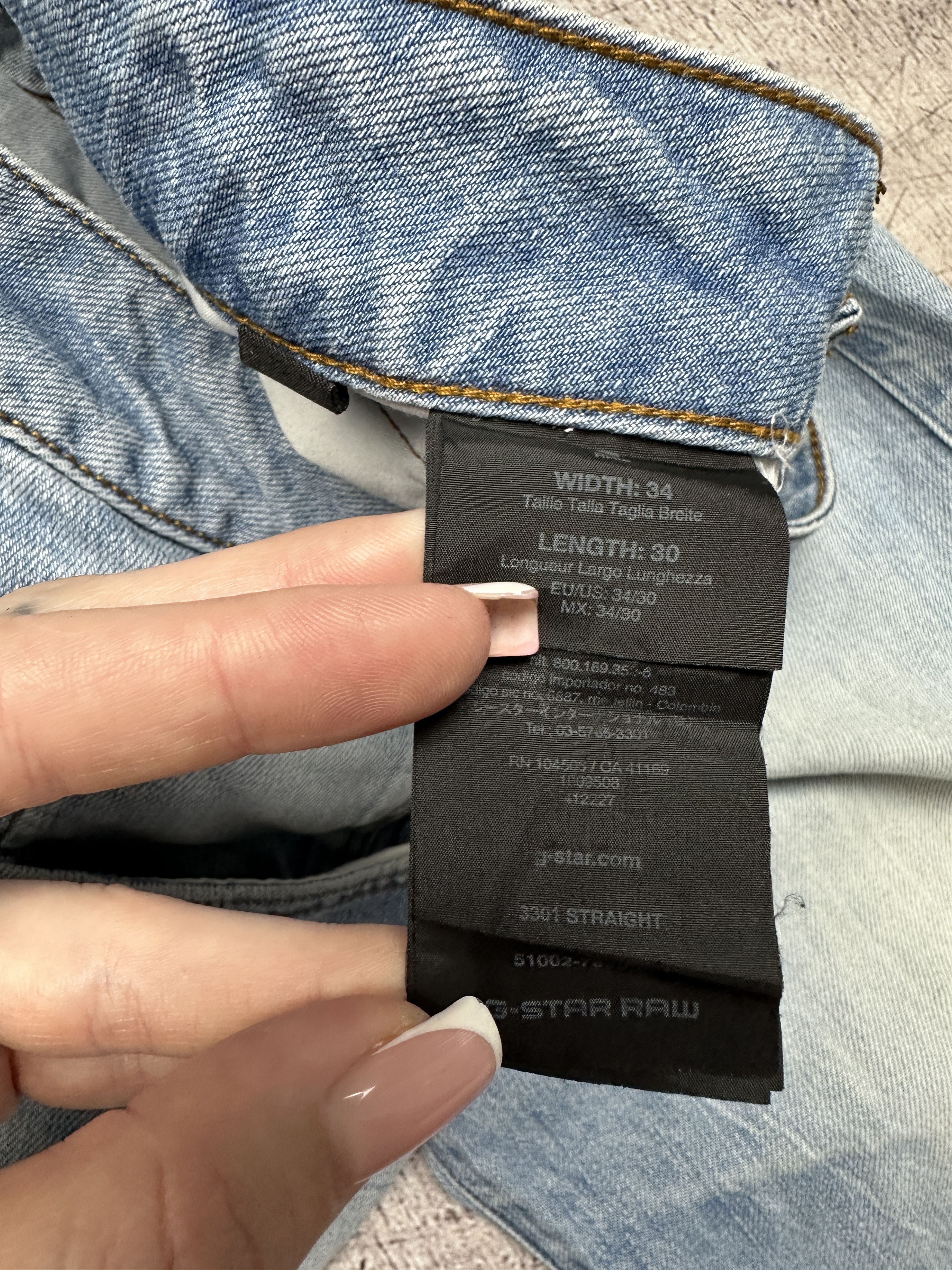 G-Star G Star Denim Mens 3301 Straight Denim Pants Jeans Size US 34 / EU 50 - 5 Thumbnail