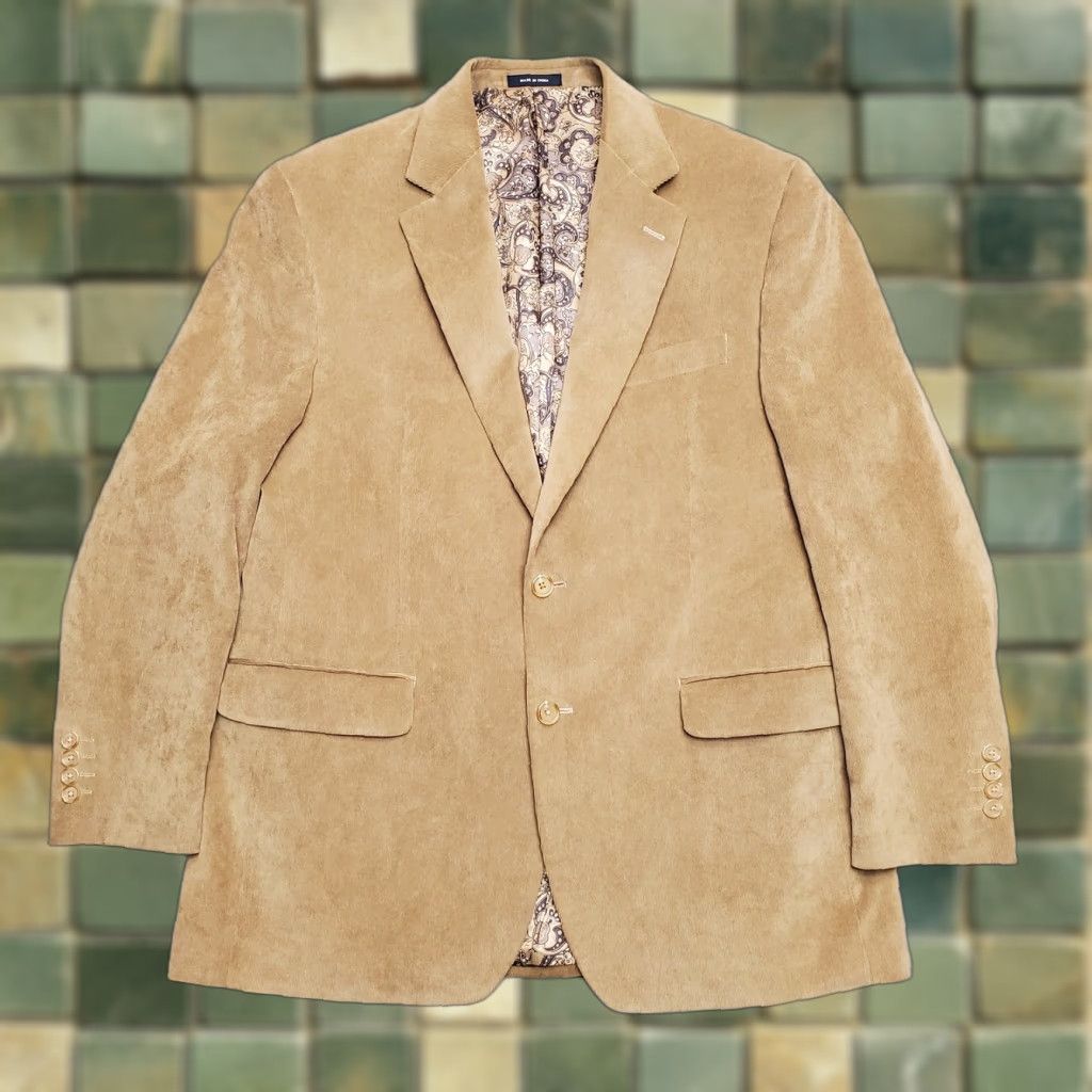 Ralph Lauren VINTAGE Ralph Lauren Blazer Mens 42R Brown Corduroy Polyester Nylon Blend Sports Jacket Size 42R - 1 Thumbnail