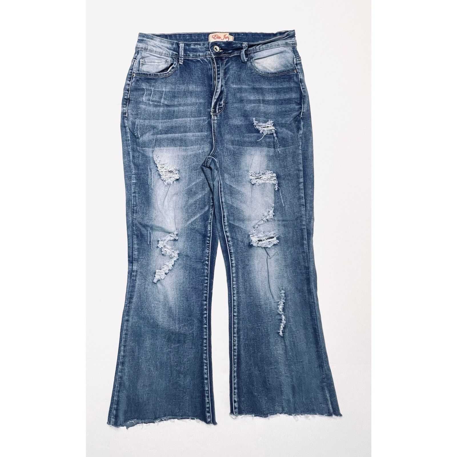 Other Elite Jeans Ripped Destroyed Blue Jeans High Rise Punk 13/14 Size 28" / US 6 / IT 42 - 1 Thumbnail