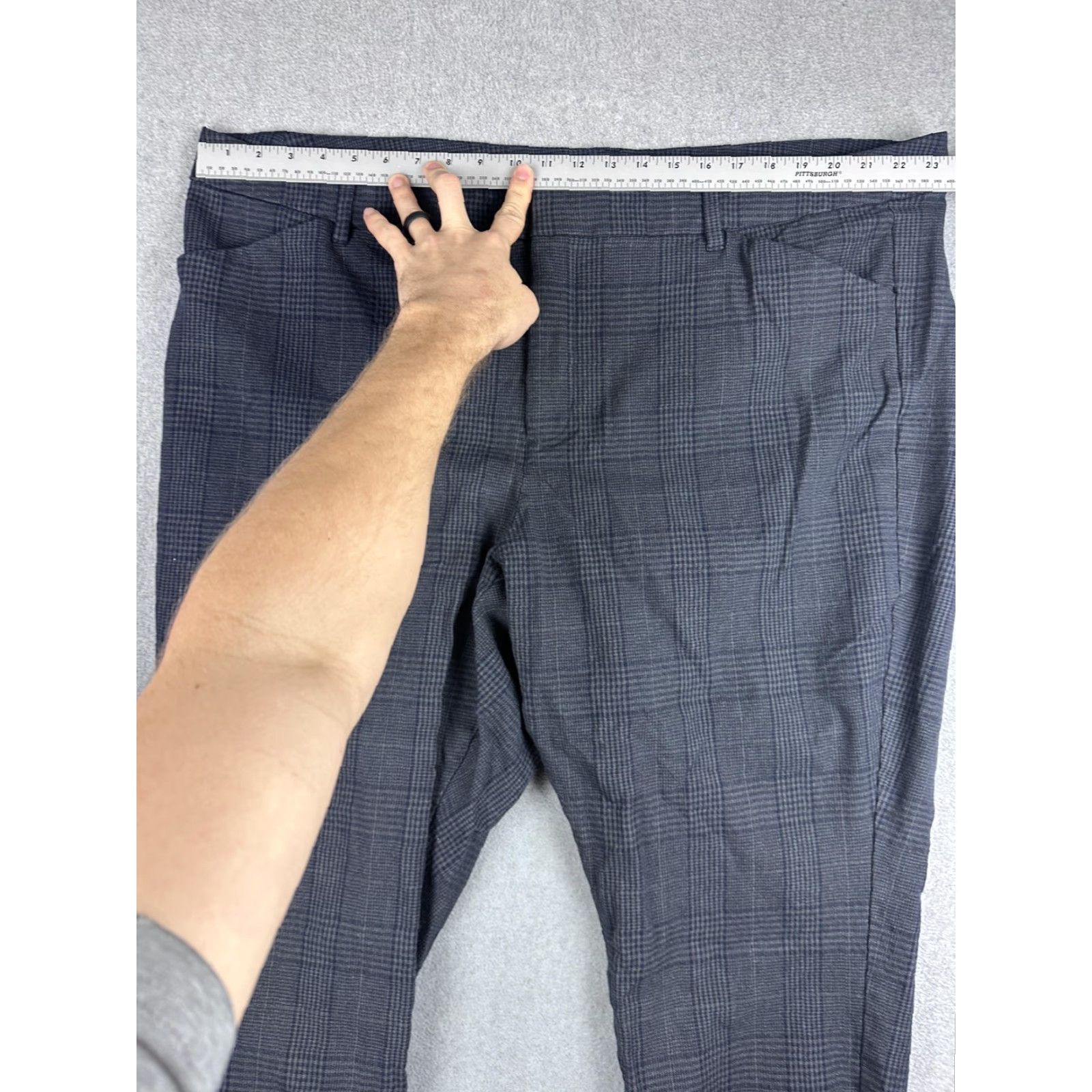 Old Navy Old Navy Womens Pants 26 Gray High Rise Pixie Ankle Slim Plaid Stretch Work Size 26" / US 2 / IT 38 - 4 Thumbnail
