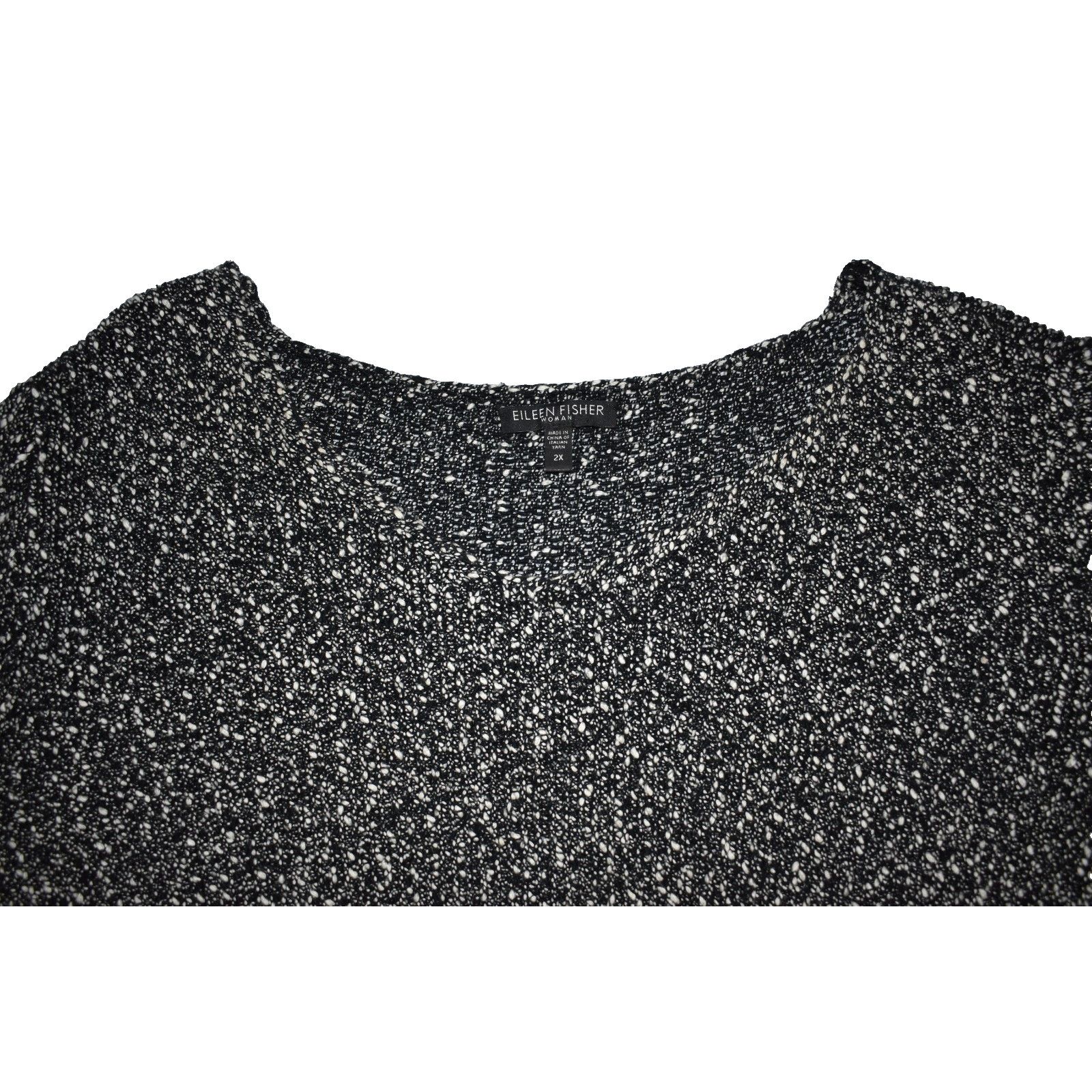 Eileen Fisher EILEEN FISHER Black White Cotton Round Neck Sweater Size 2X Size XXL / US 16-18 / IT 52-54 - 4 Thumbnail