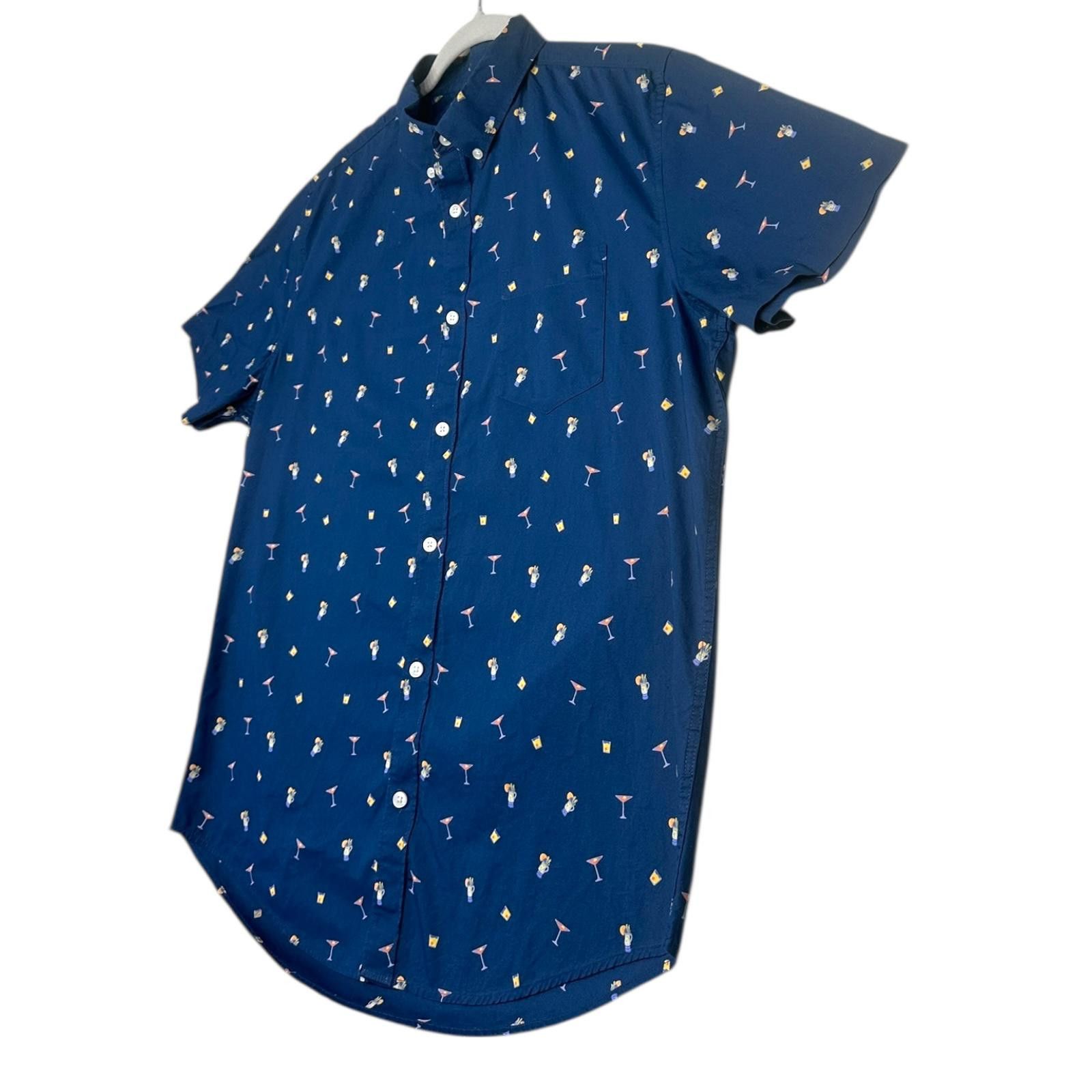 Eastpak Easy Navy Blue Short Sleeve Button-Up Shirt Cocktail Size US M / EU 48-50 / 2 - 3 Thumbnail