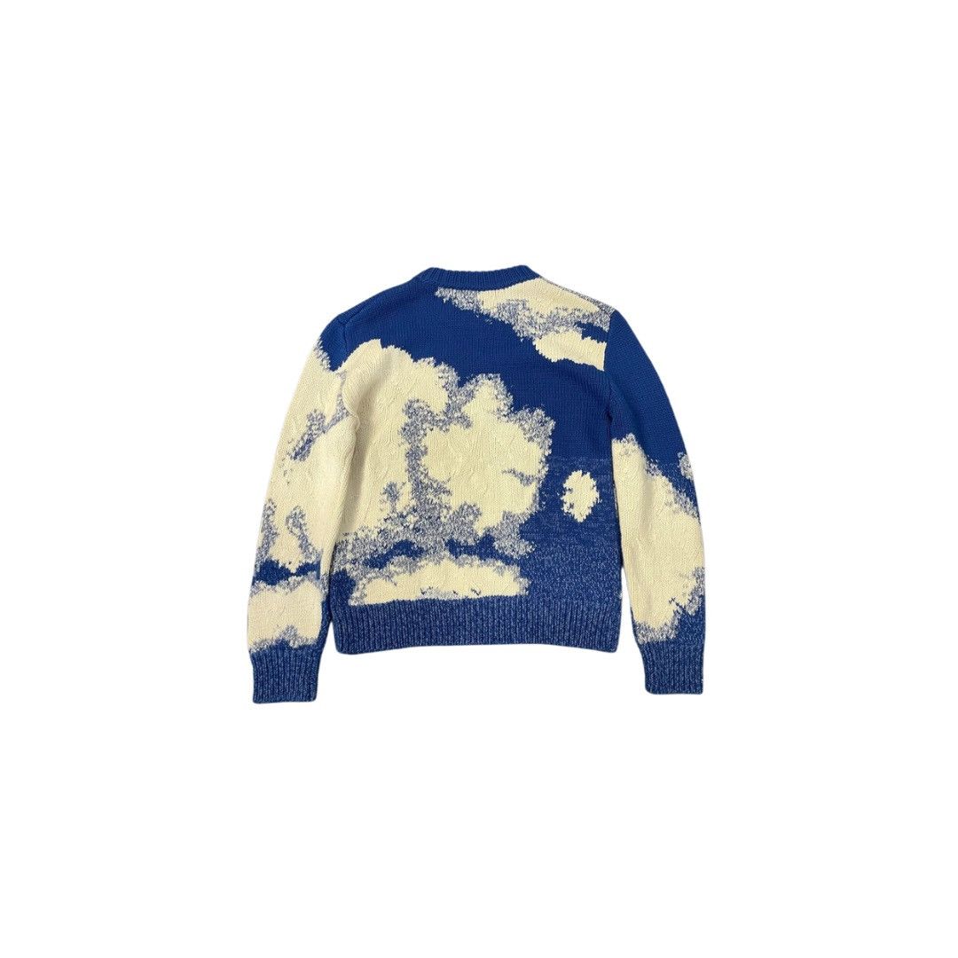 image of Louis Vuitton Hand-Knit Cloud Intarsia Crewneck, Men's (Size Medium)