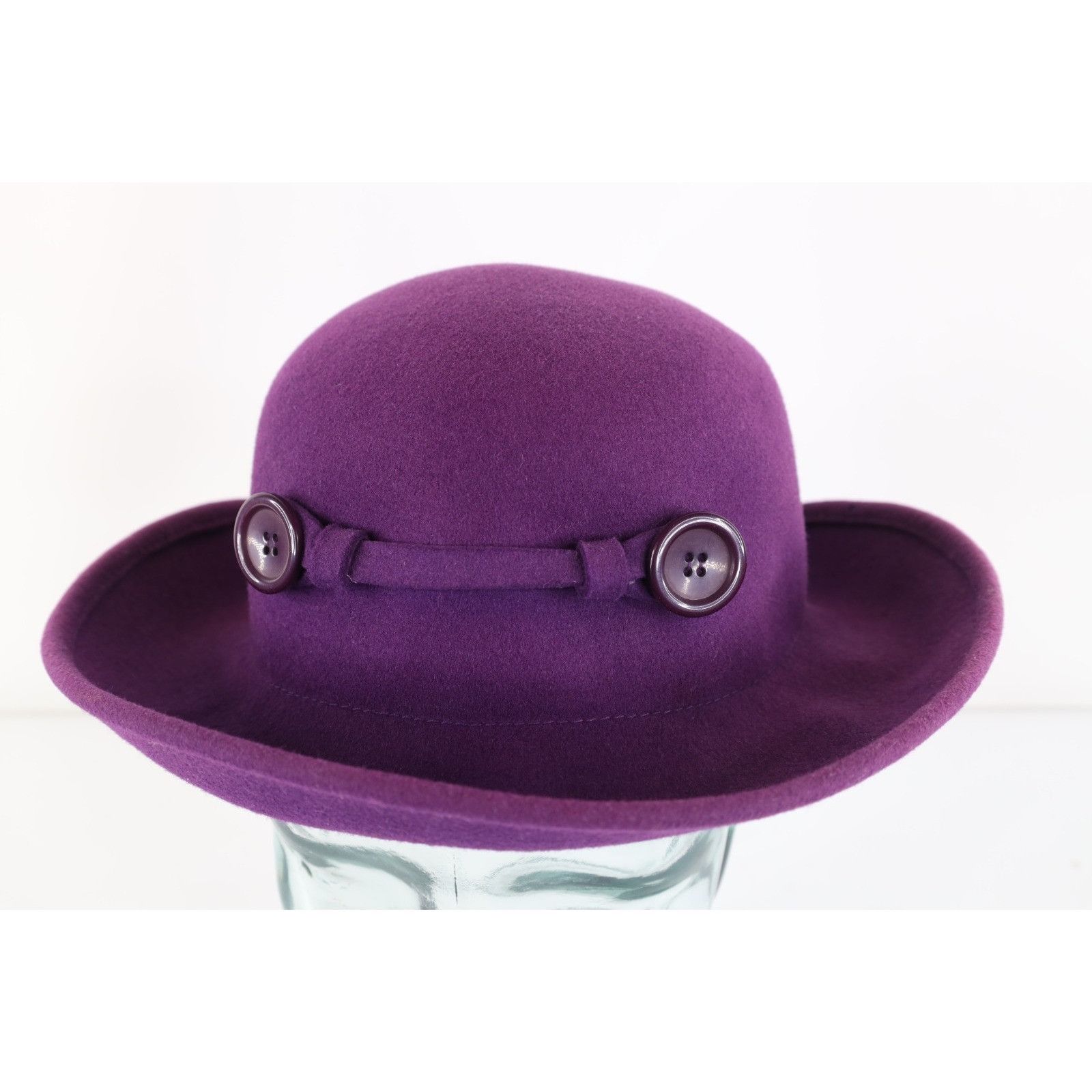 Vintage Vintage 90s Boho Chic Felt Wool Button Cloche Bowler Hat Size ONE SIZE - 1 Thumbnail