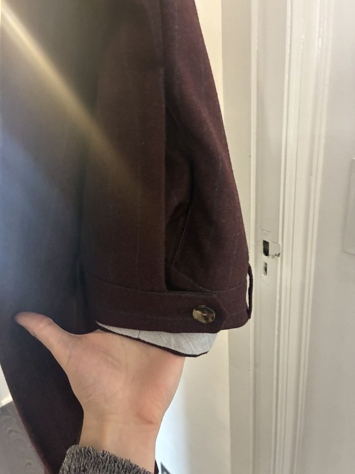 Brunello Cucinelli Brunello cucinelli burgundy double breasted wool suit it 52 Size 40R - 9 Thumbnail