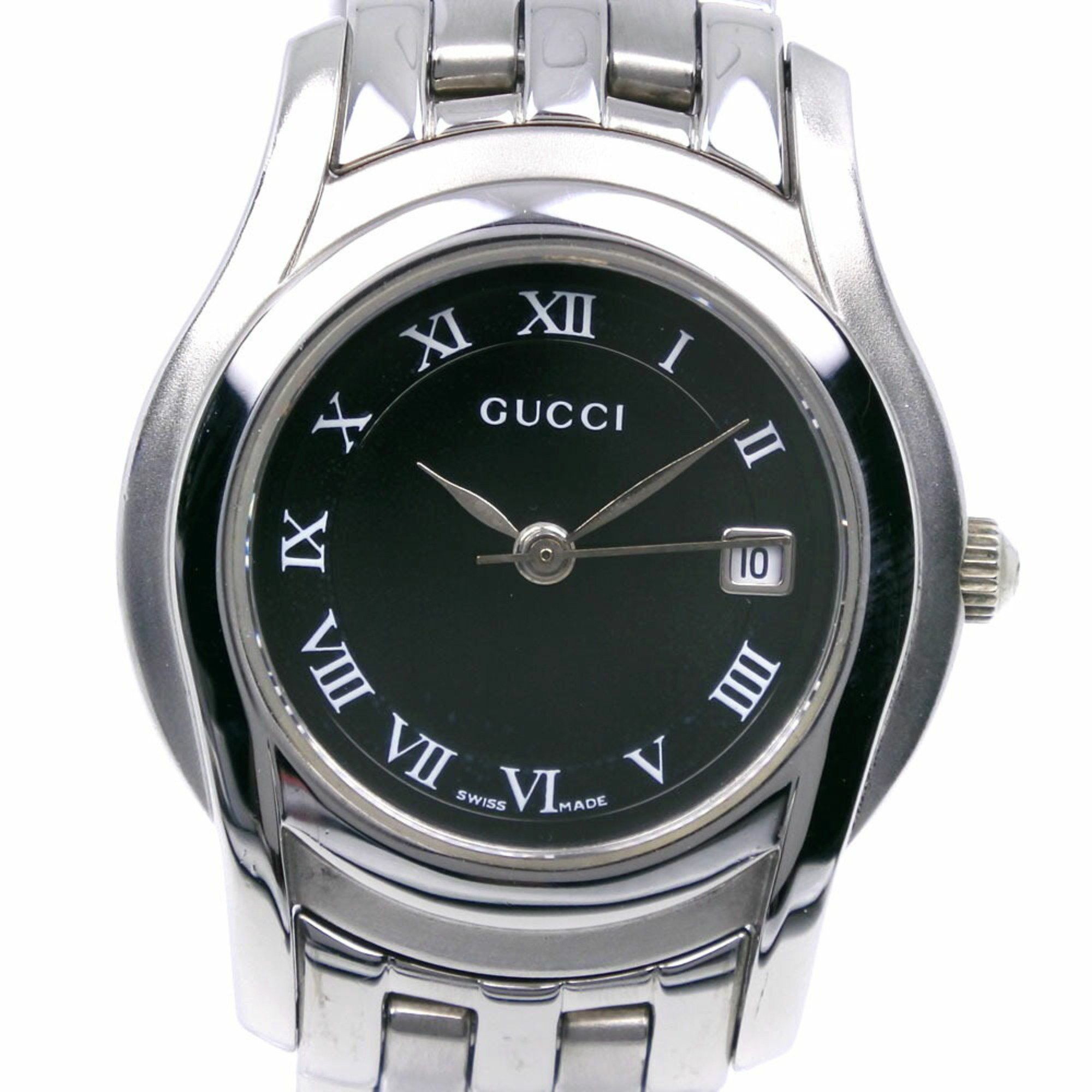 Gucci Gucci Watch 5500L Stainless Steel Quartz Analog Display Black Dial Women's Size ONE SIZE - 1 Thumbnail