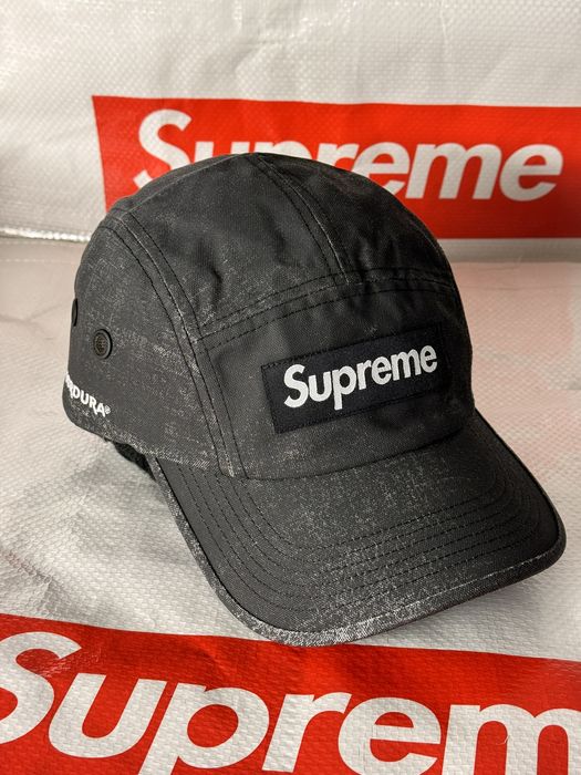 Supreme Supreme Coated Cordura Camp Cap Black SS22 | Grailed