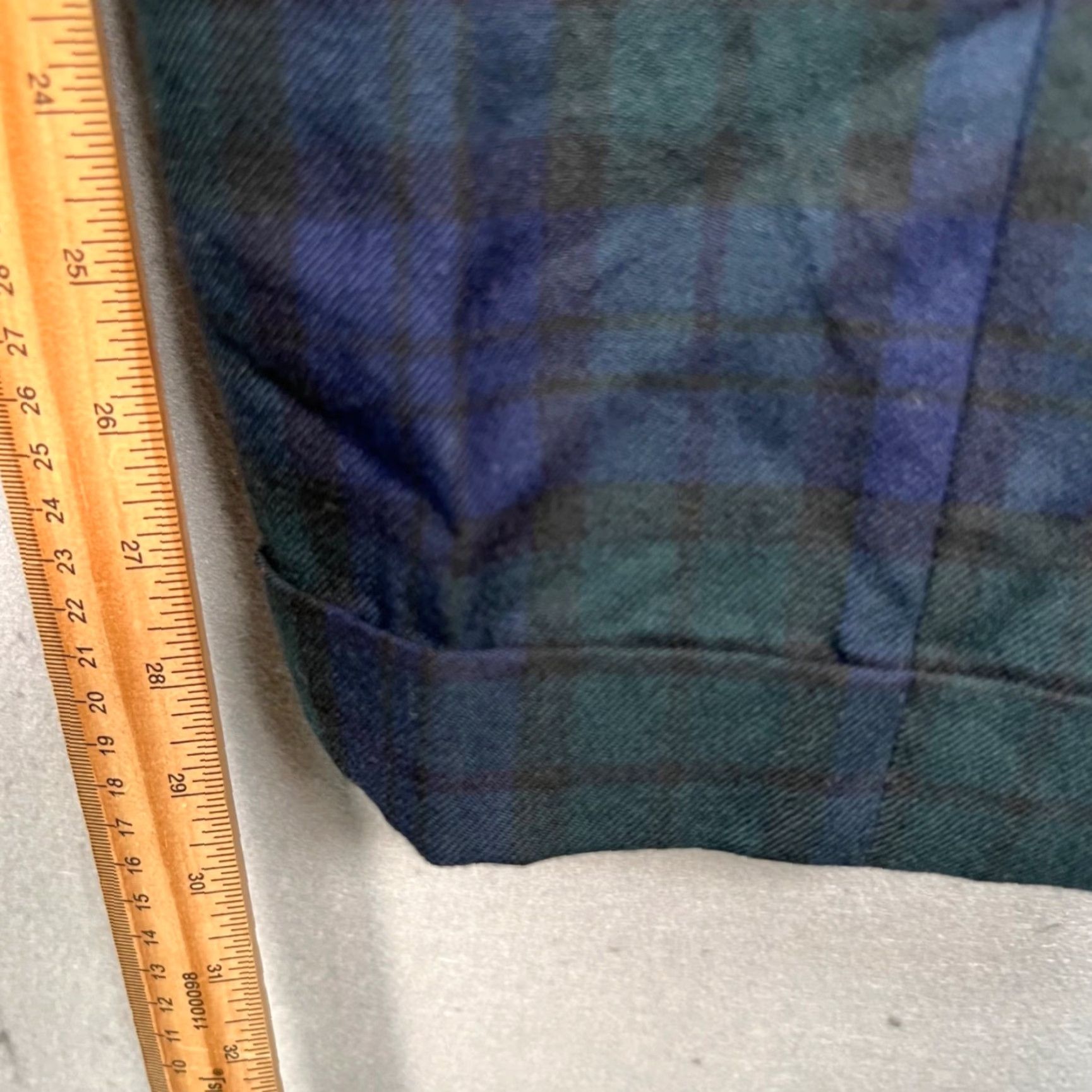 Banana Republic Banana Republic Mens Dress Pants 33 Blue & Green Plaid Tapered Wool Blend Size US 33 - 7 Thumbnail