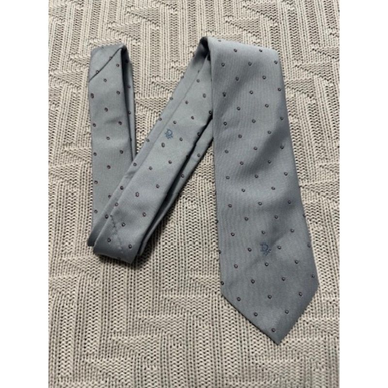 Dior Vintage Dior silver gray silk tie Size ONE SIZE - 1 Thumbnail