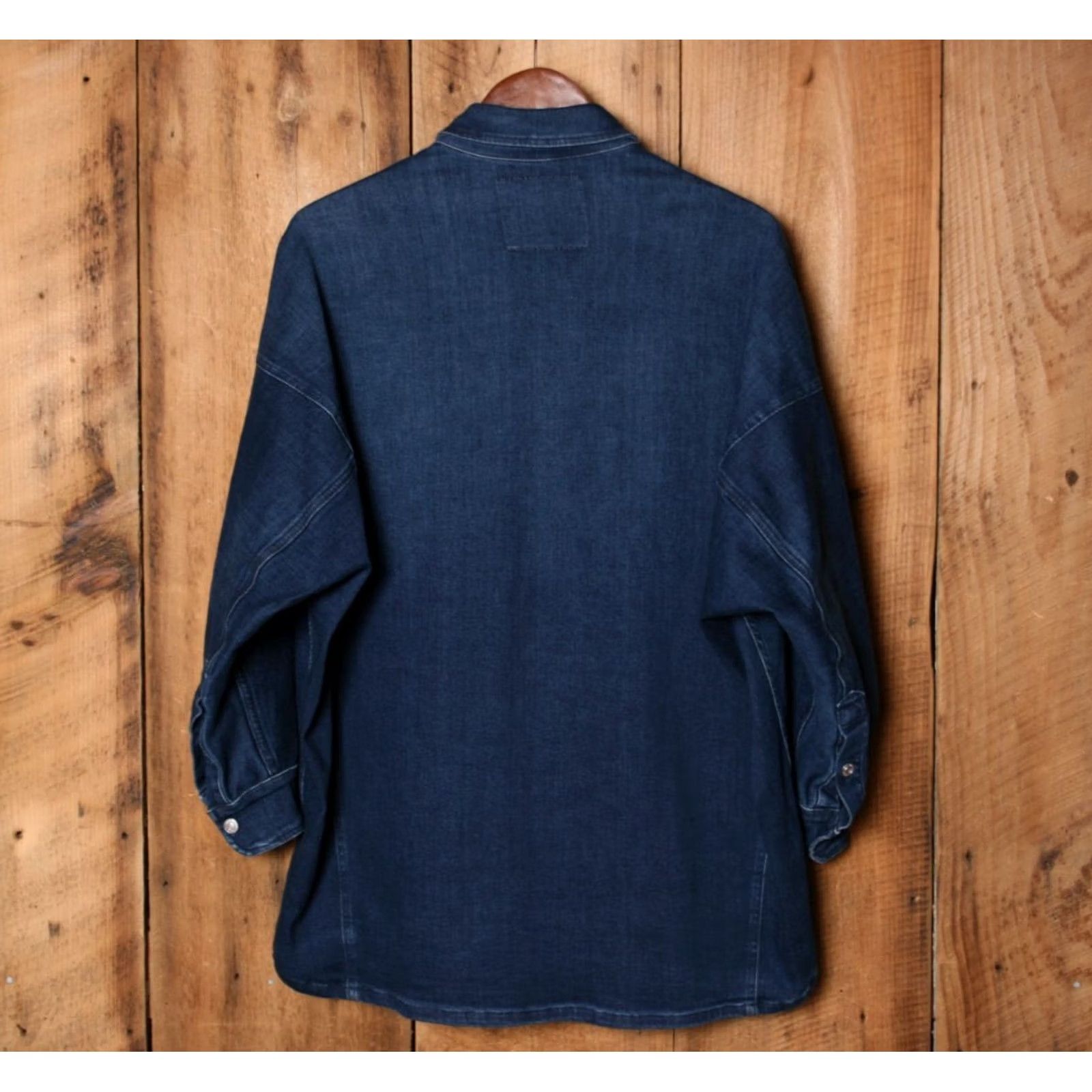 Frank & Eileen FRANK & EILEEN McLoghlins Stretch Denim Oversized Utility Shirt XS/S Blue Women Button-Up 3/4 Sleeve Size XS / US 0-2 / IT 36-38 - 5 Thumbnail
