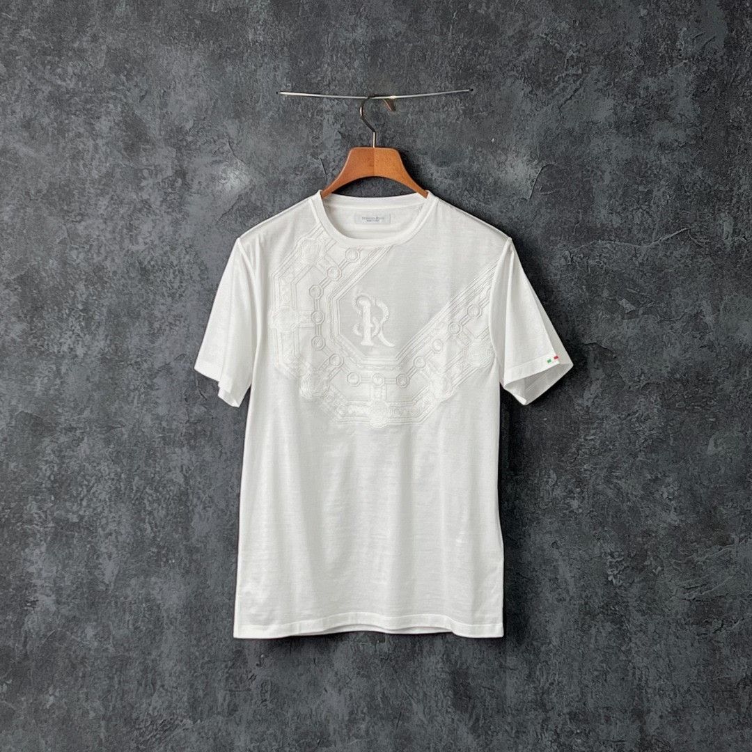 Stefano Ricci Stefano Ricci Cotton Embroidered White T-Shirt m Men Size US M / EU 48-50 / 2 - 1 Thumbnail