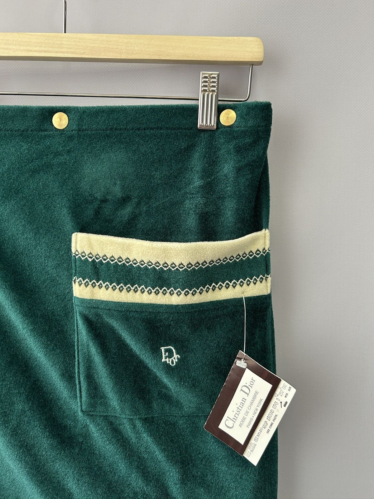 Christian Dior Monsieur × Designer × Dior Christian Dior Robe De Chambre Logo Velvet Wrap Skirt OS Size 28" / US 6 / IT 42 - 2 Thumbnail