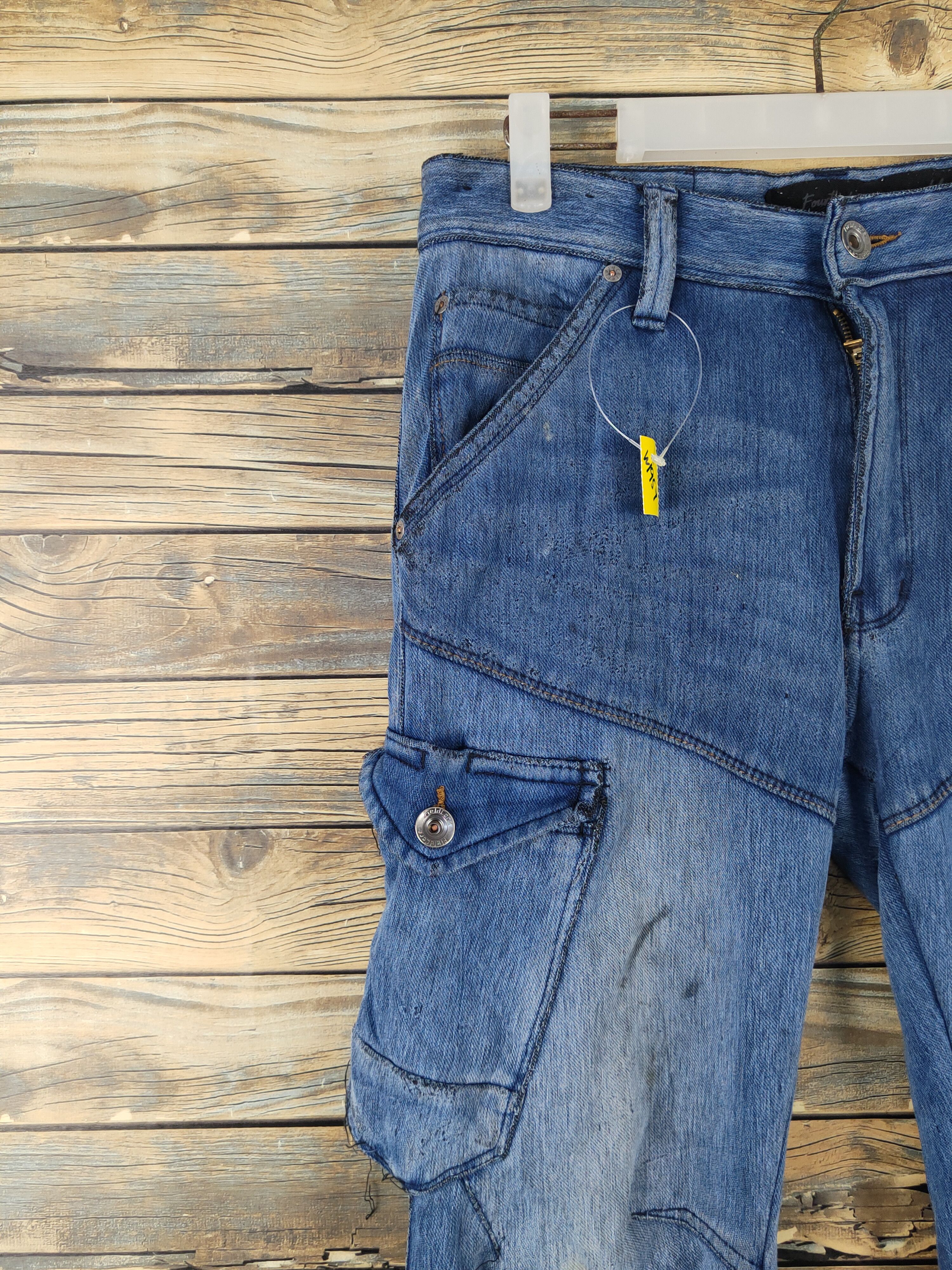 Japanese Brand FieldCore Dark Blue Distressed Ripped Jeans #W1957 Size US 31 - 3 Thumbnail