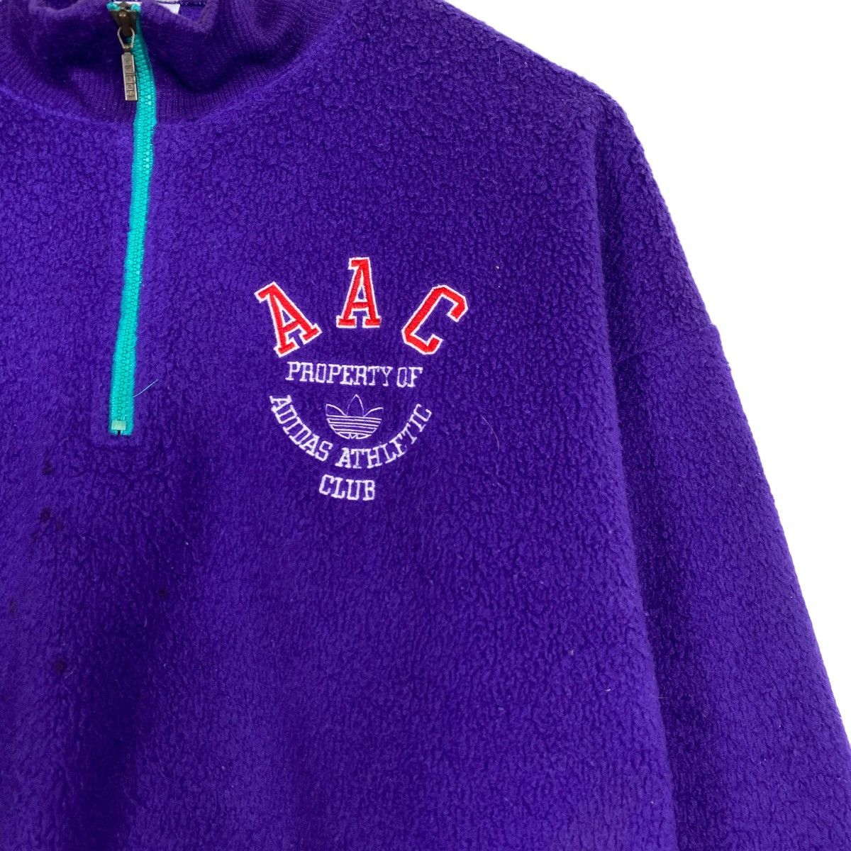 Japanese Brand Vintage 80s Adidas half zipper fleece Size US L / EU 52-54 / 3 - 6 Thumbnail