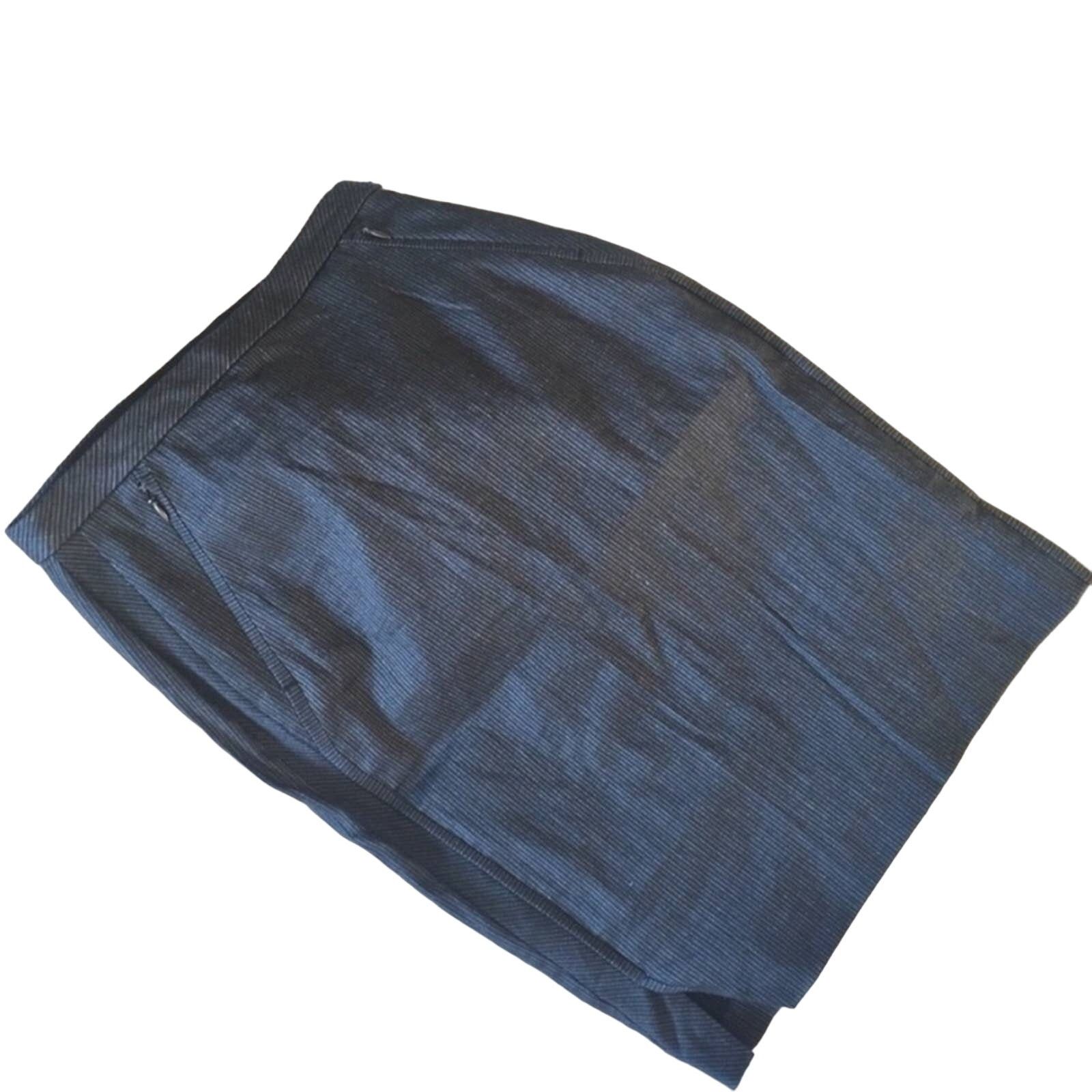 Elie Tahari NEW Elie Tahari Navy Blue Striped Lined Pencil Mini Skirt Size 25" / US 0 / IT 36 - 5 Thumbnail