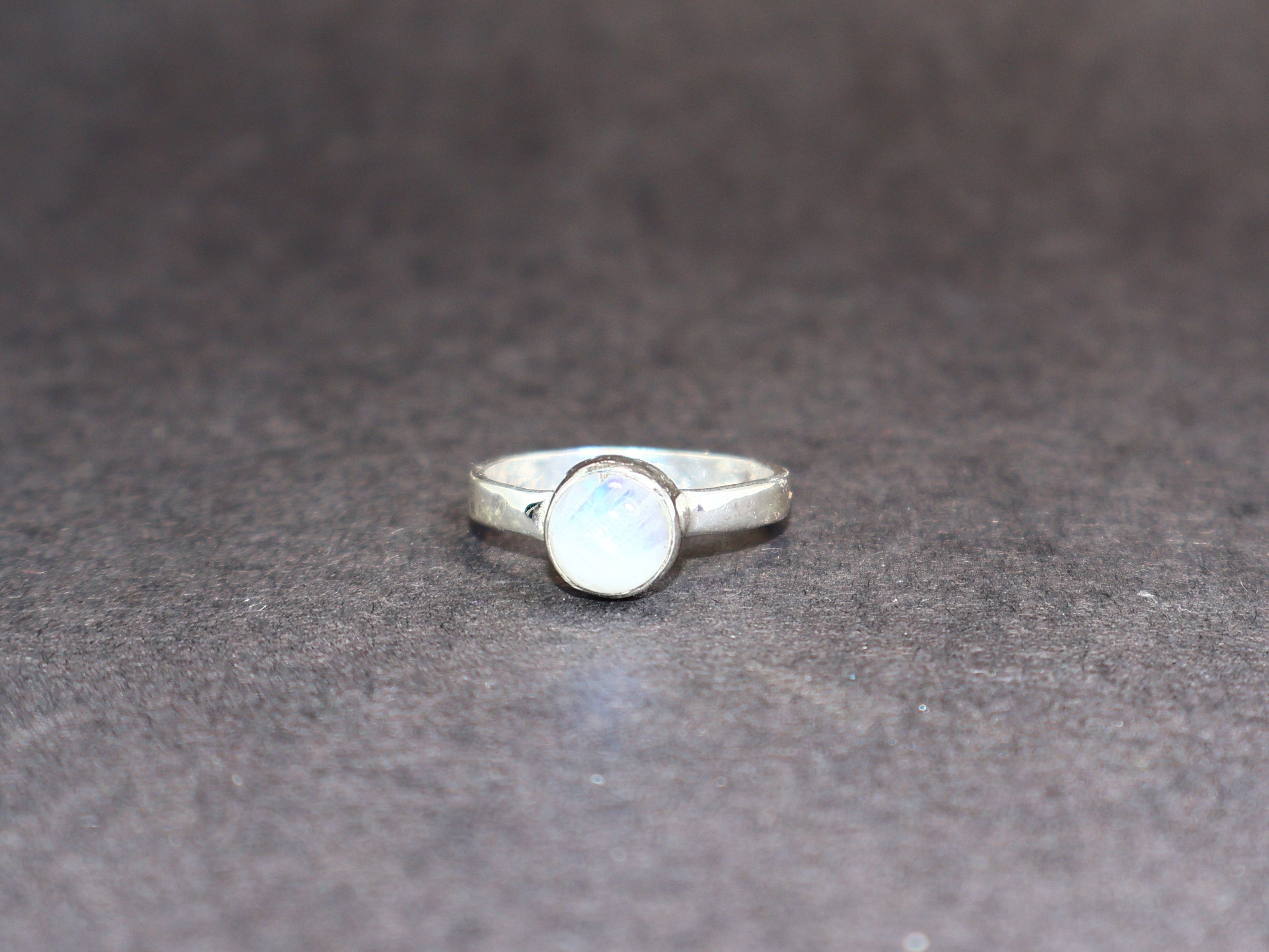 Handmade Moonstone Ring, 925 Sterling Silver Ring, Blue Gemstone Ring Size ONE SIZE - 2 Thumbnail