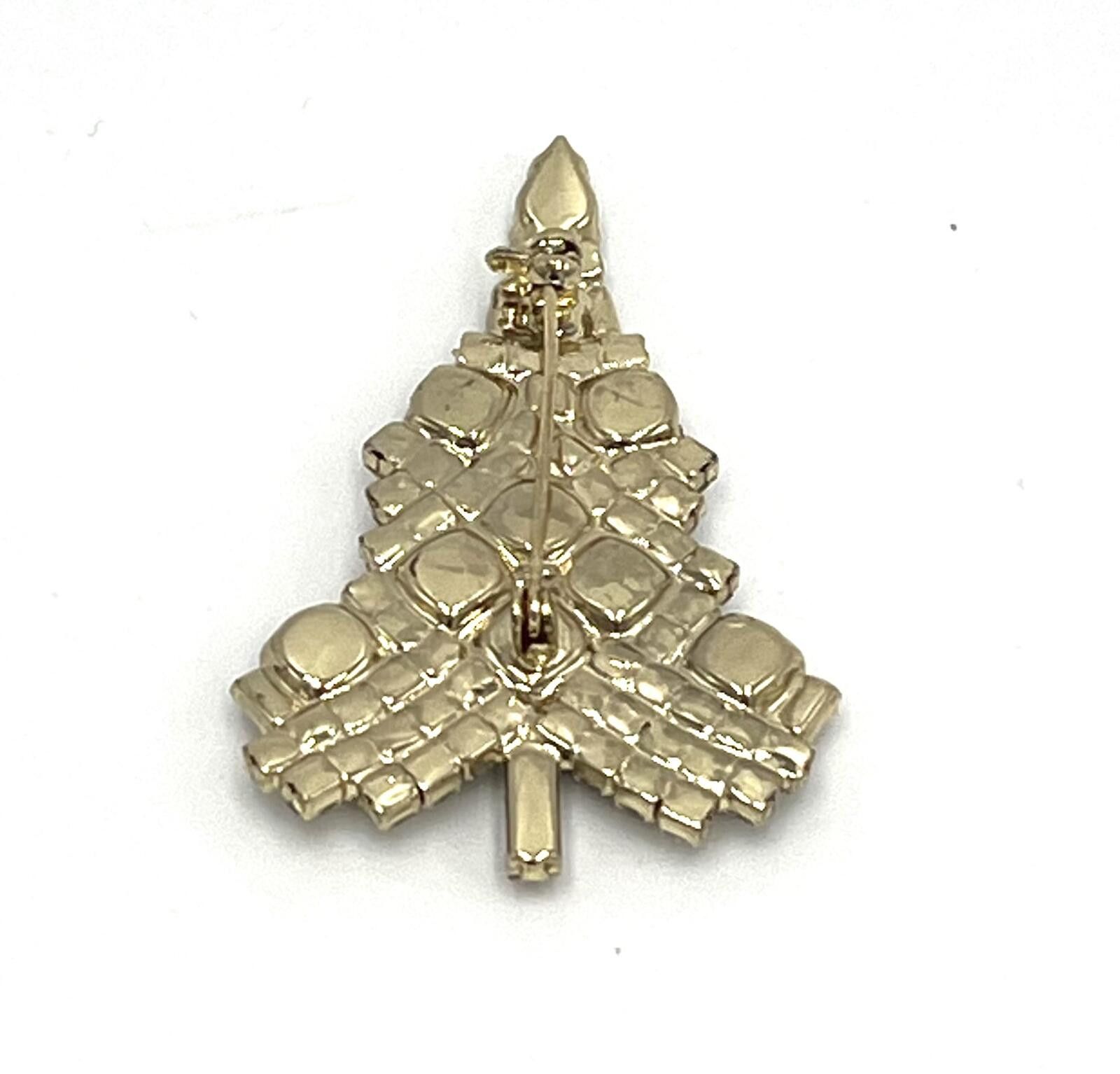 Other Vintage Christmas Tree White & Red Rhinestone Brooch Size ONE SIZE - 3 Thumbnail