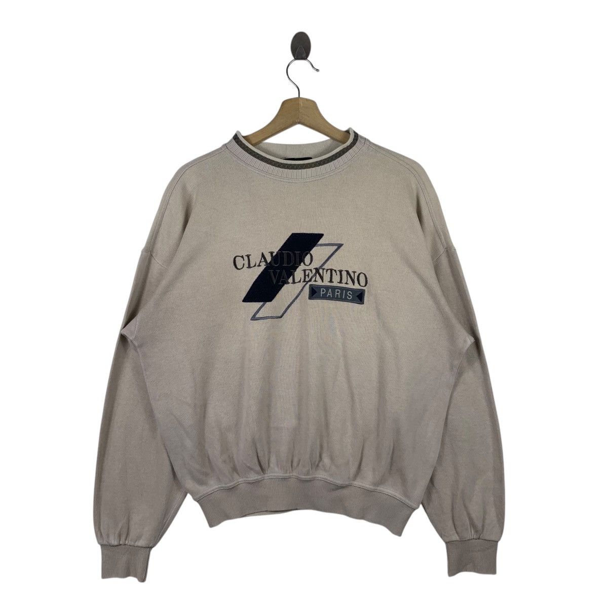 Valentino CLAUDIO VALENTINO Paris Big Logo Embroidered Sweatshirt Size US L / EU 52-54 / 3 - 1 Thumbnail