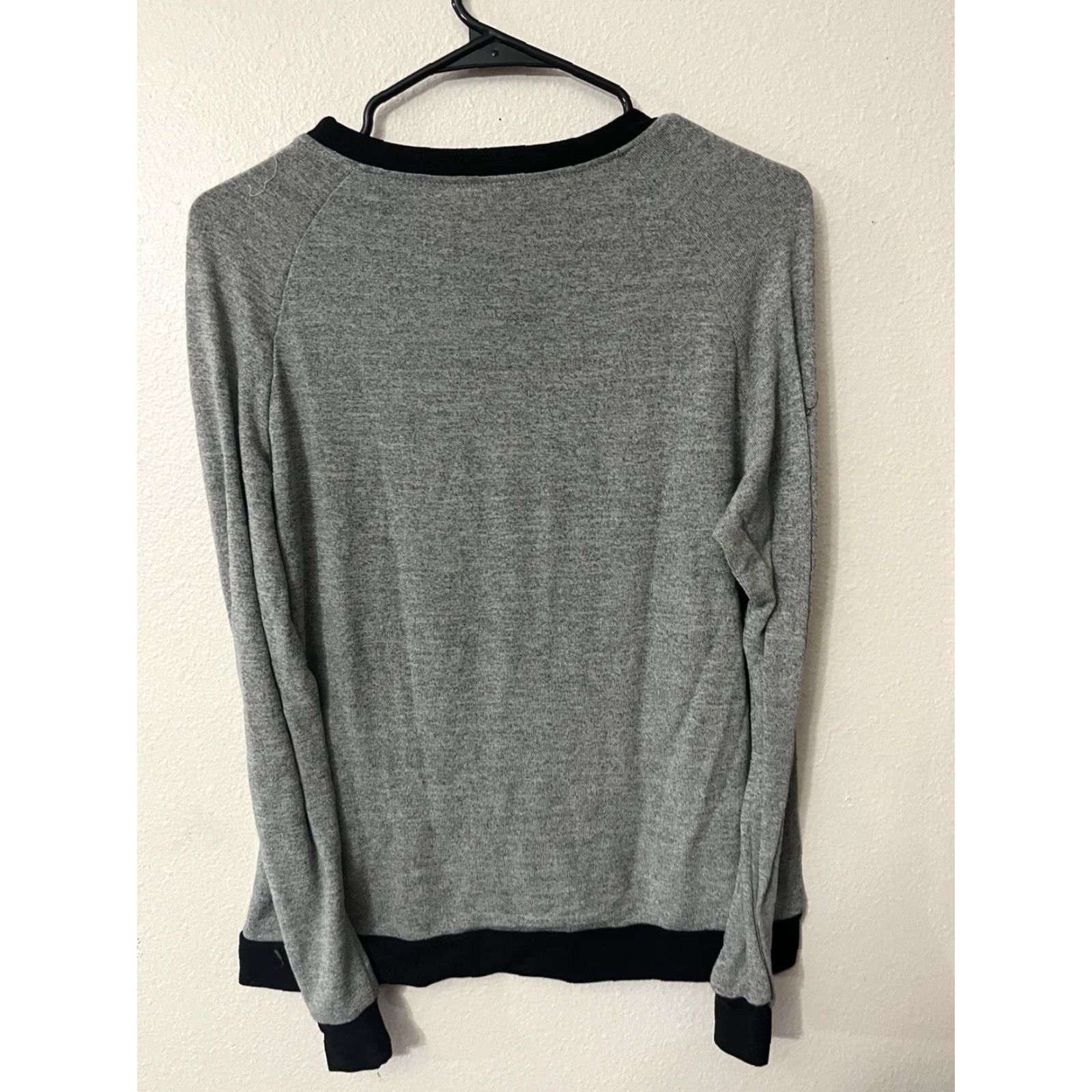 Shein SheIn T-Shirt Gray Long Sleeve Tunic Accent Colorblock Casual Classic Nylon? Size L / US 10 / IT 46 - 2 Thumbnail