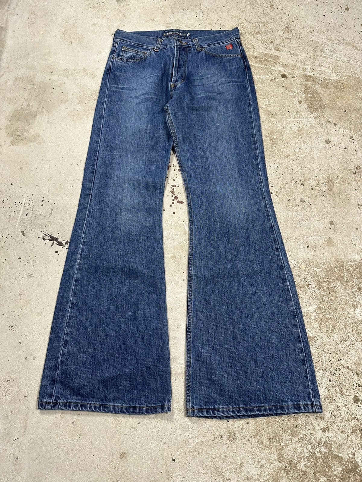 Japanese Brand × Vintage Vintage Y2K Flared Wide Leg Blue Denim Pants Size US 30 / EU 46 - 5 Thumbnail