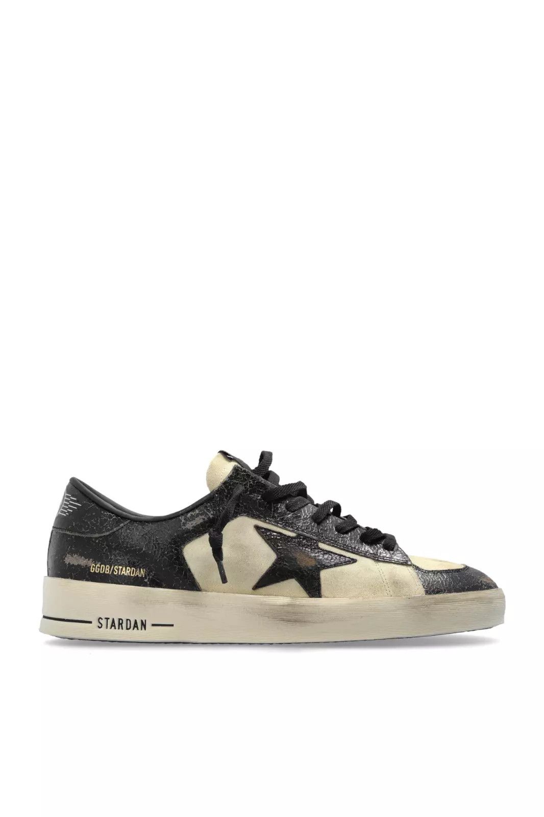 GOLDEN GOOSE Stardan Men's White/Black Leather Sneakers New