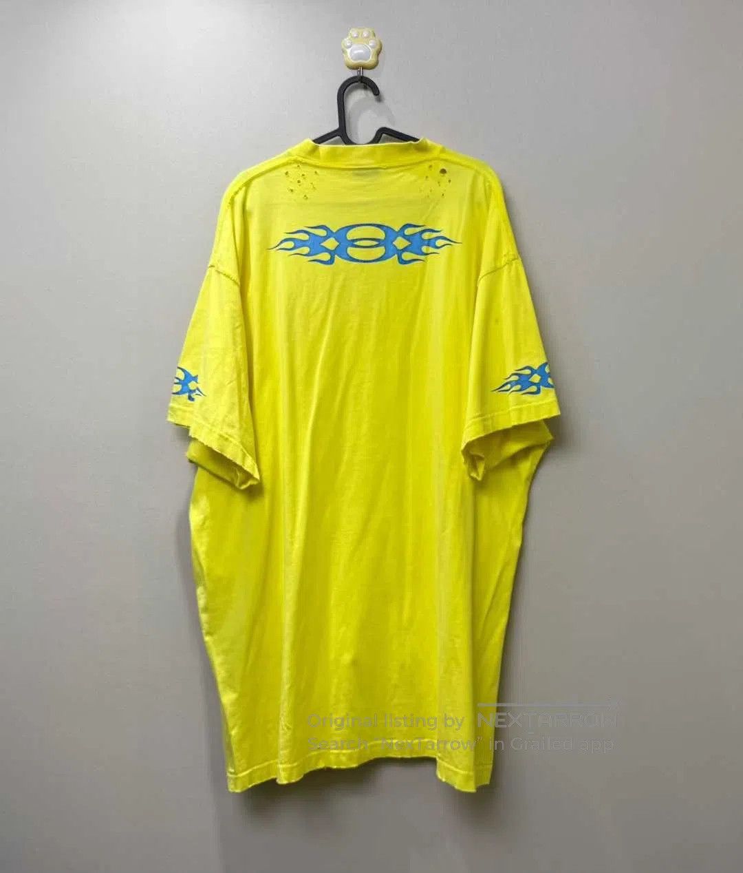 Balenciaga Balenciaga Yellow Flame Destruction Logo Short-sleeve T-sh Size US XL / EU 56 / 4 - 4 Thumbnail