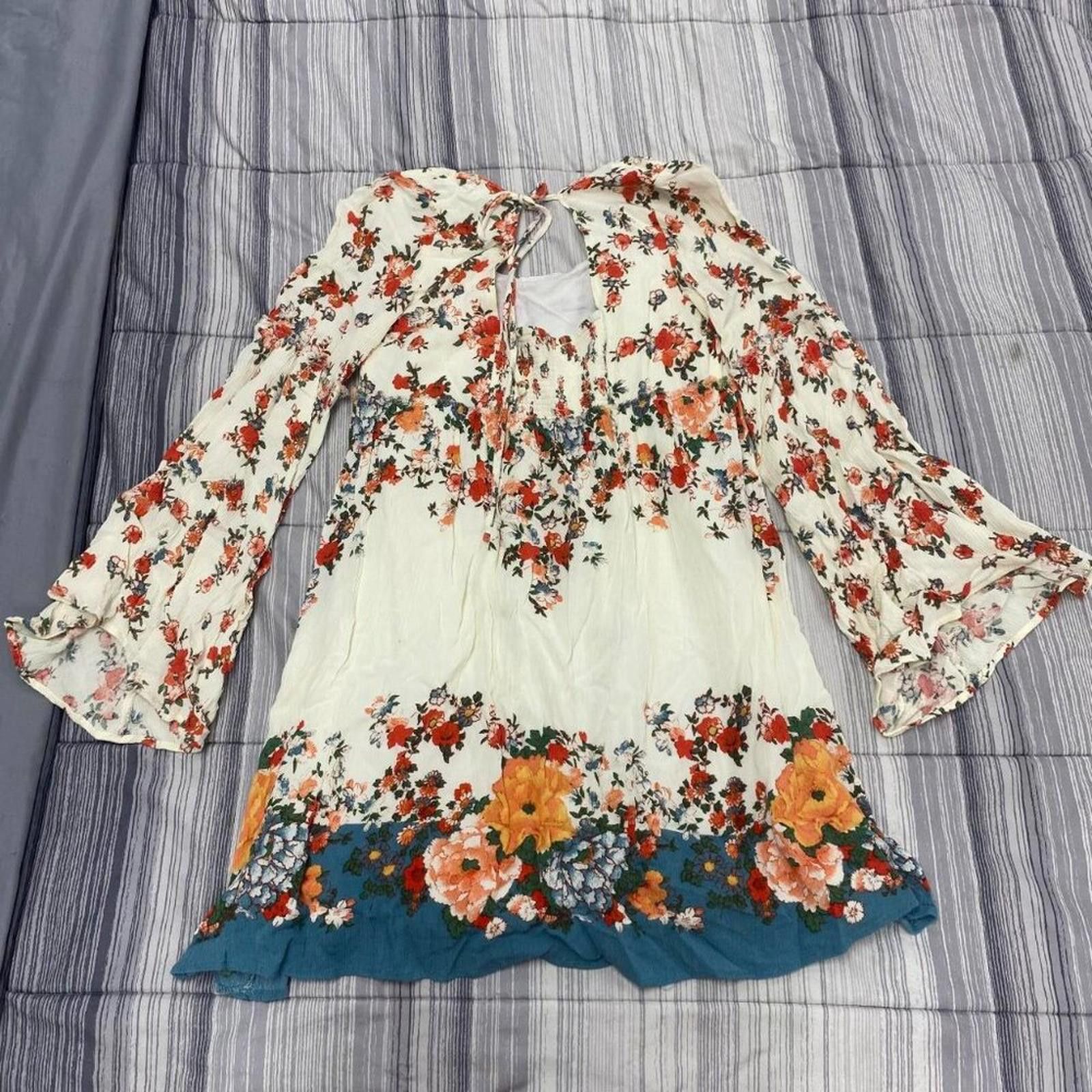 Free People Free People Boho Floral Mini Dress Women’s S Flowy Festival Size S / US 4 / IT 40 - 3 Thumbnail
