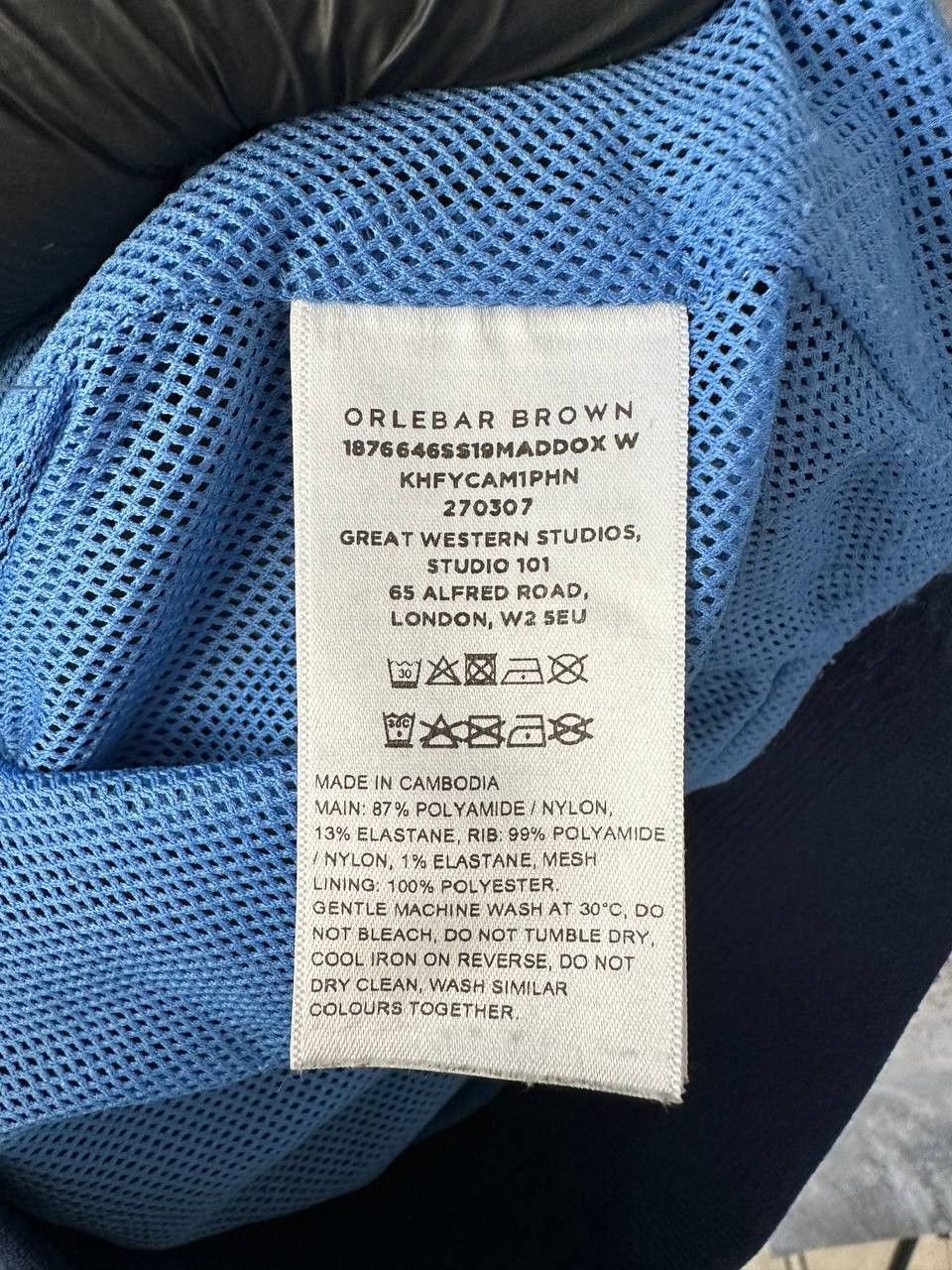 Designer Orlebar Brown Jacket Maddox Nylon Bomber Navy Blue Size S / US 4 / IT 40 - 13 Thumbnail