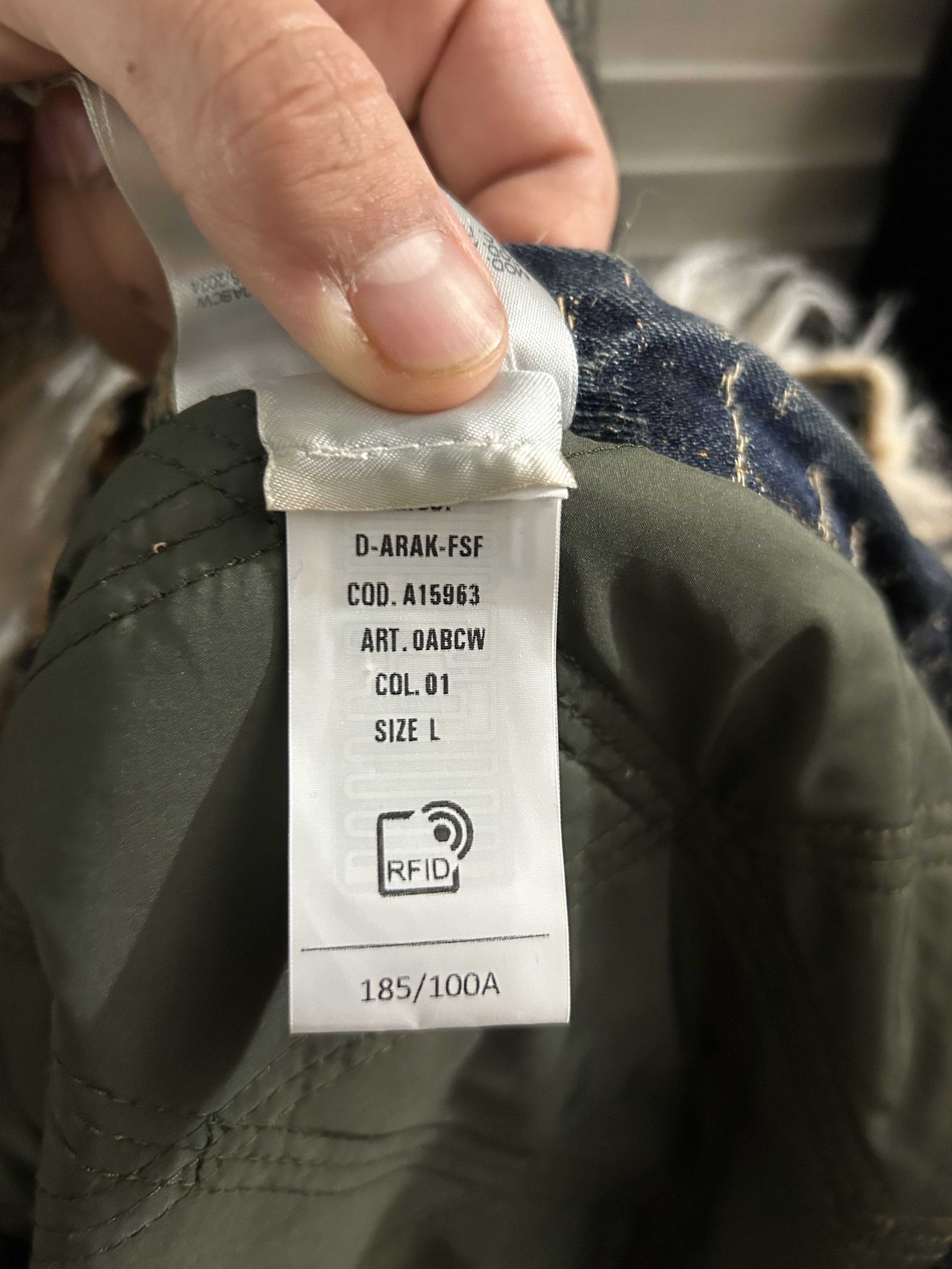 Diesel Diesel D-ARAK-FSF Coated Jacquard Denim Anorak Size US L / EU 52-54 / 3 - 7 Thumbnail