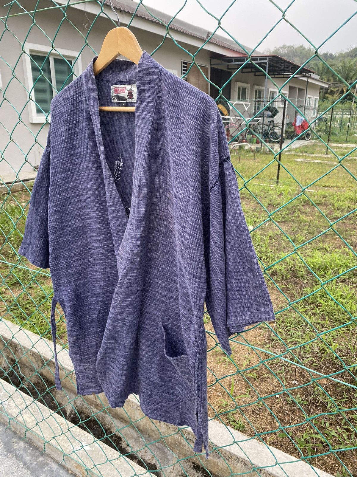 Indigo × Japanese Brand Sunjuro Kimono Woven Dragon Jacket Narogi Linen Size US L / EU 52-54 / 3 - 4 Thumbnail