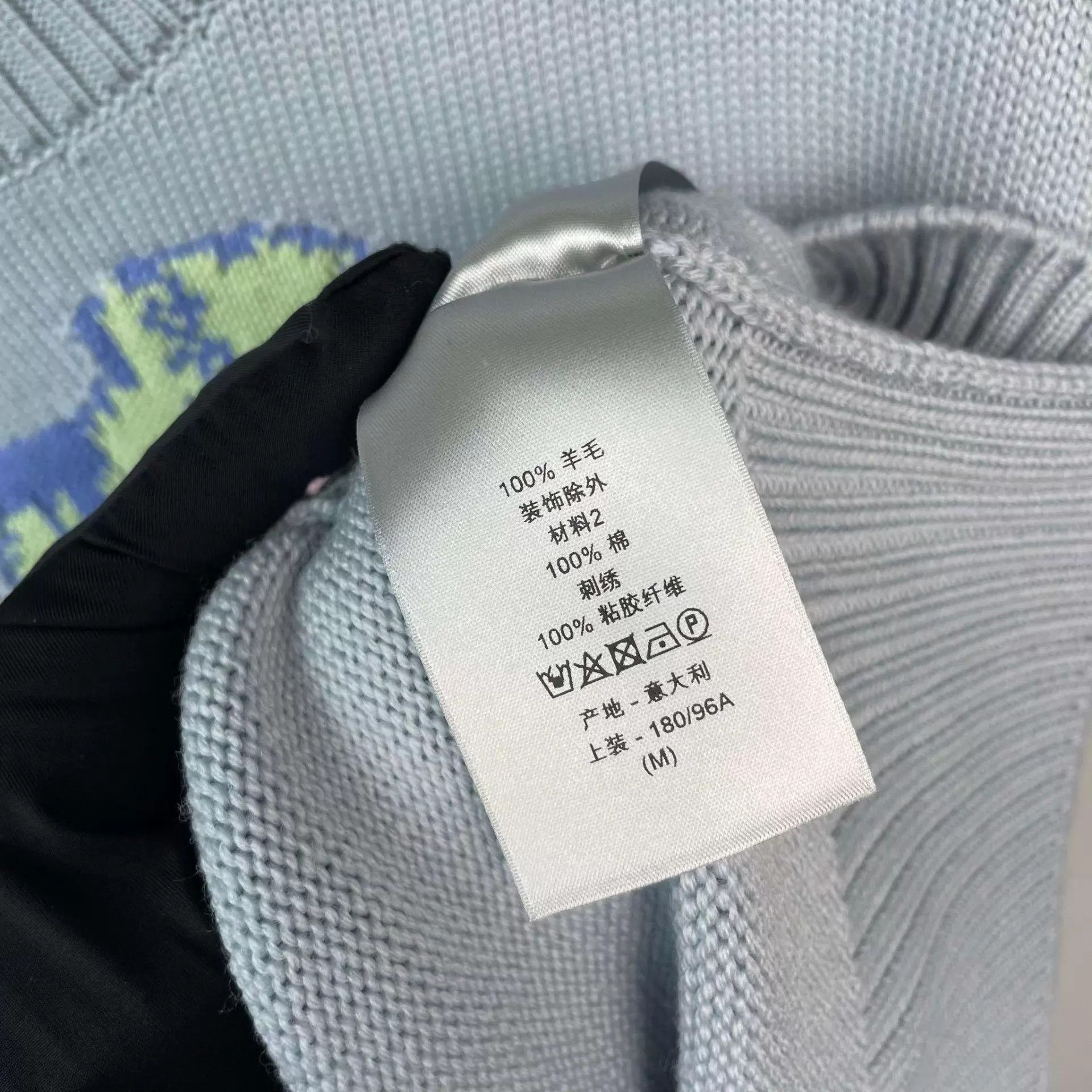 Dior Dior wool floral light blue M sweater Size M / US 6-8 / IT 42-44 - 5 Thumbnail