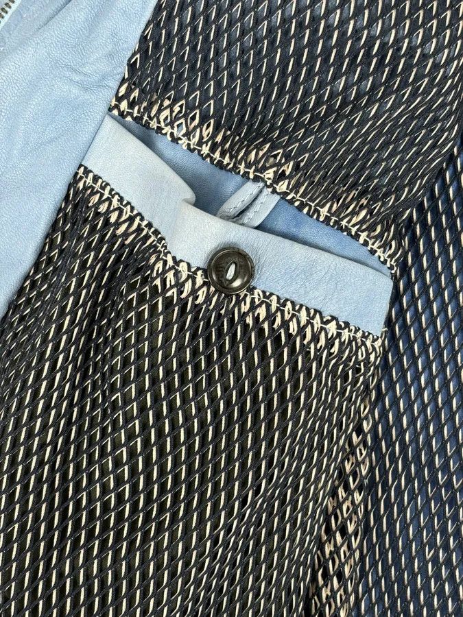 Giorgio Brato Giorgio Brato Baby Blue Faded Leather Jacket Size US M / EU 48-50 / 2 - 10 Thumbnail