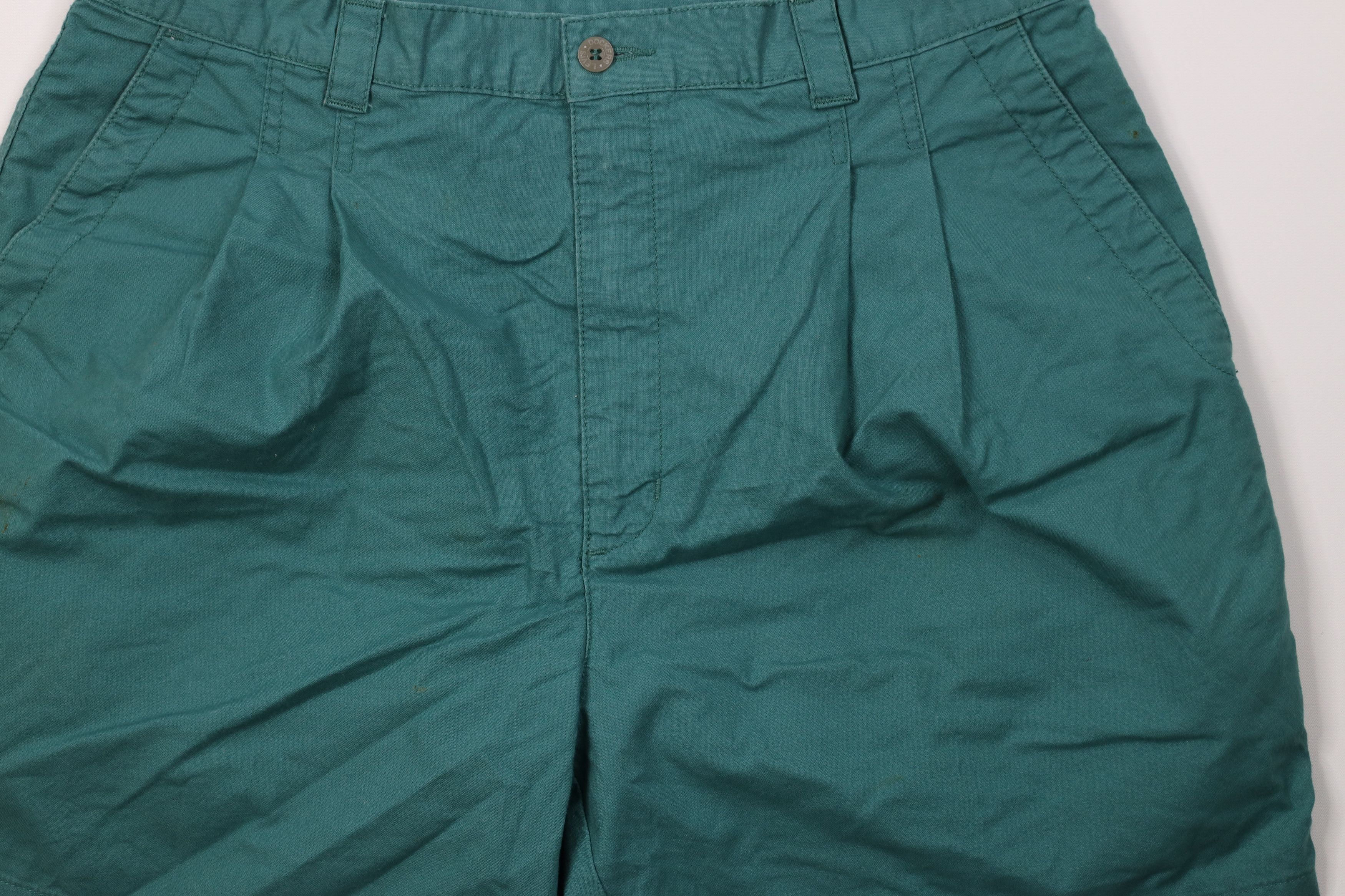 Vintage Vintage 90s Streetwear Pleated Above Knee Chino Shorts Green Size US 36 / EU 52 - 3 Thumbnail
