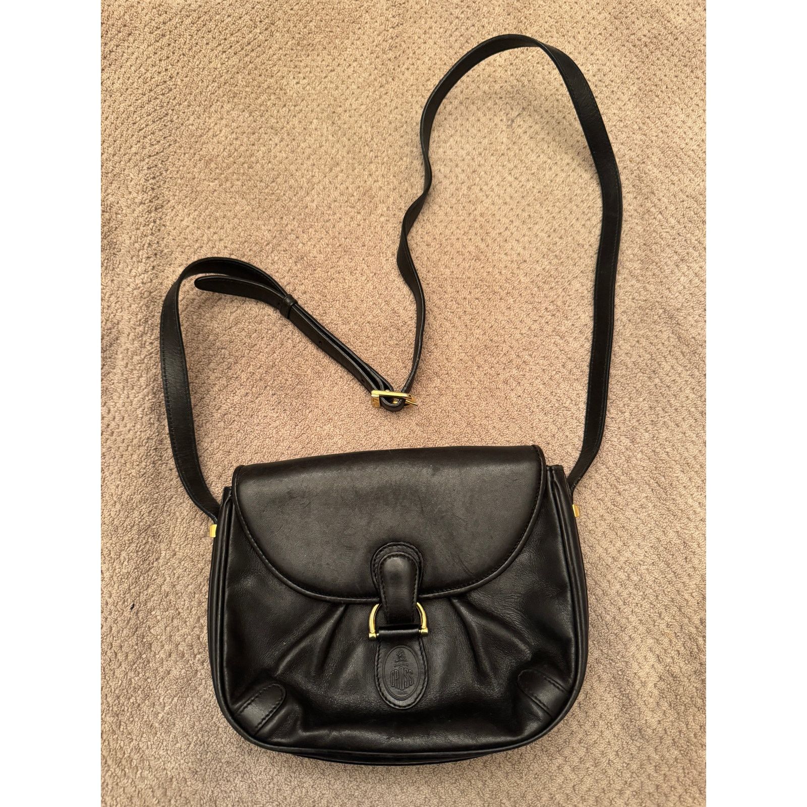 Mark Cross Vintage Mark Cross Black Leather Crossbody Handbag Size ONE SIZE - 1 Thumbnail