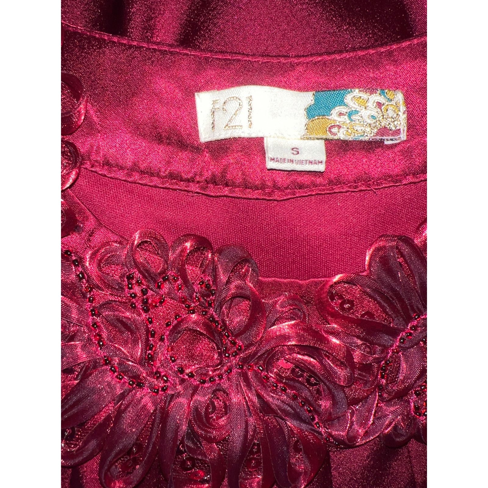 Other Forever 21 Festive Red/Wine Balloon Dress - Size S Size S / US 4 / IT 40 - 4 Thumbnail