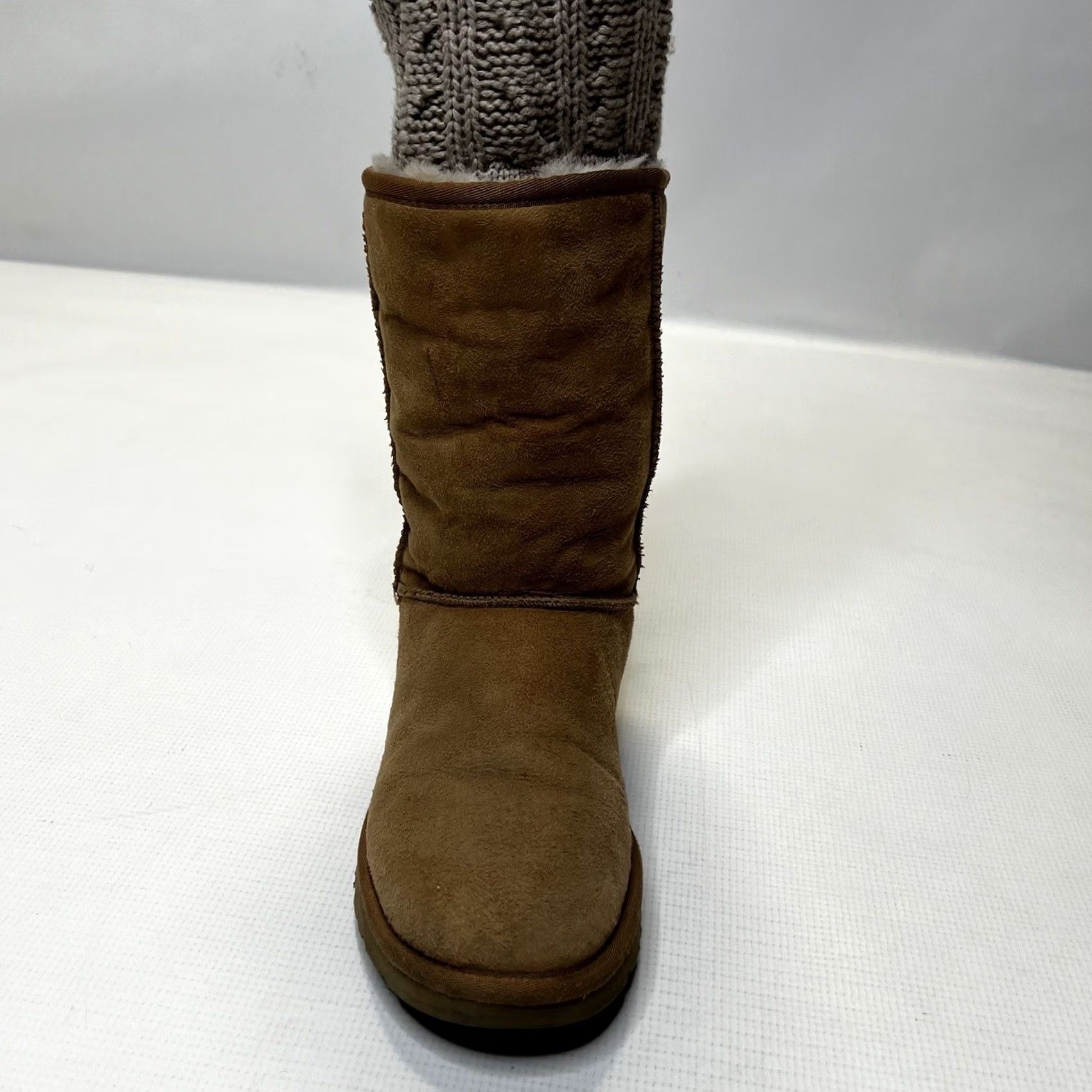 Ugg UGG Australia Women Tularosa Route Detachable Knit Collar Boots Chestnut Brown Size 7 Suede Sheepskin Lined Mid-Calf Boots Size US 7 / IT 37 - 5 Thumbnail