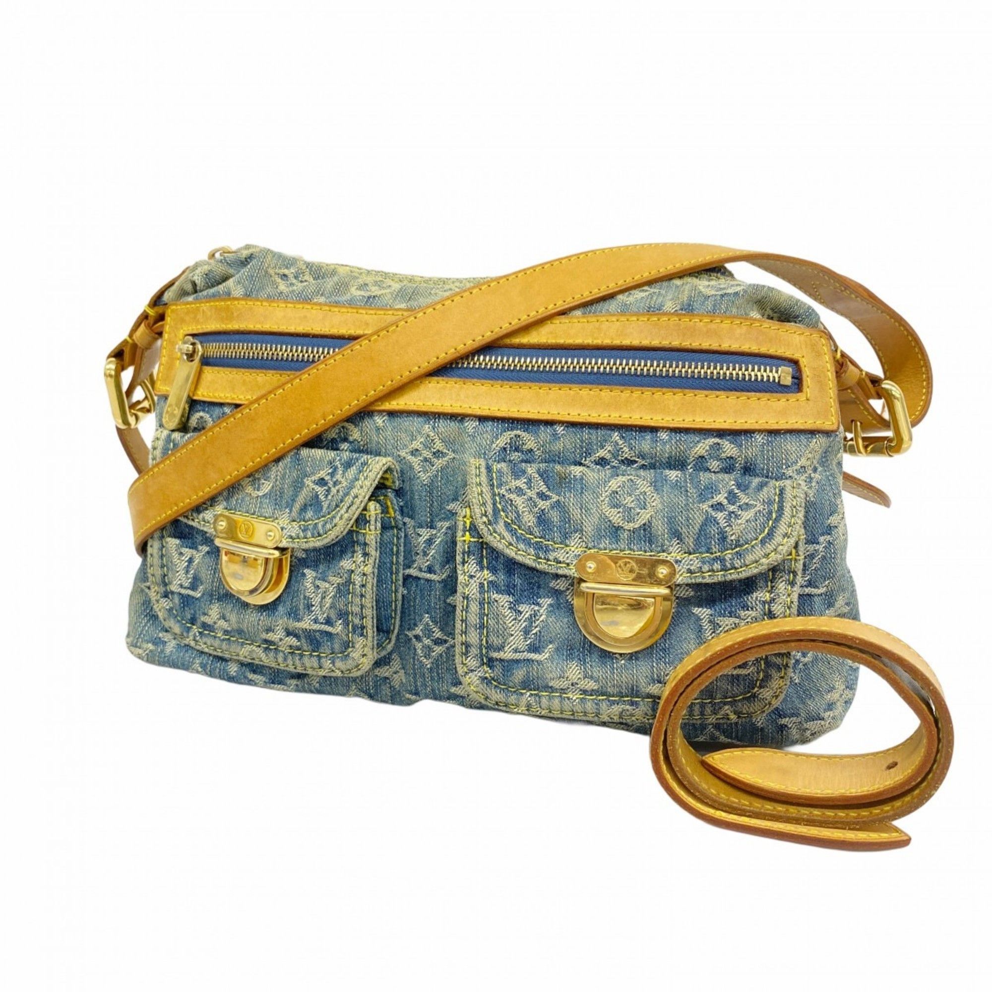 Louis Vuitton Shoulder Bag Monogram Denim Baggy Pm M95049 Blue Women's