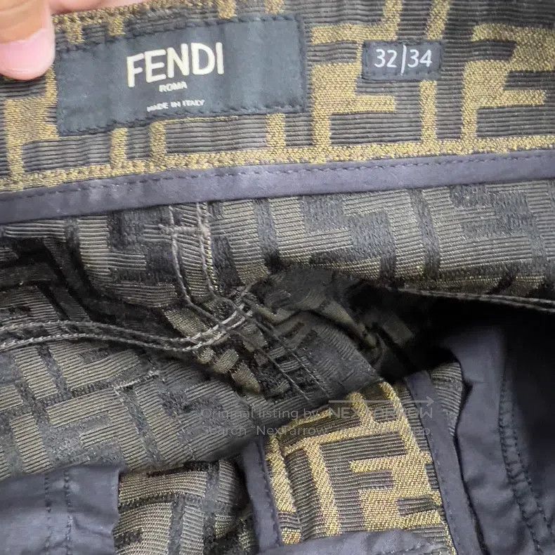 Fendi Fendi Brown Logo Full Print Pocket Straight Jeans Size US 32 / EU 48 - 4 Thumbnail