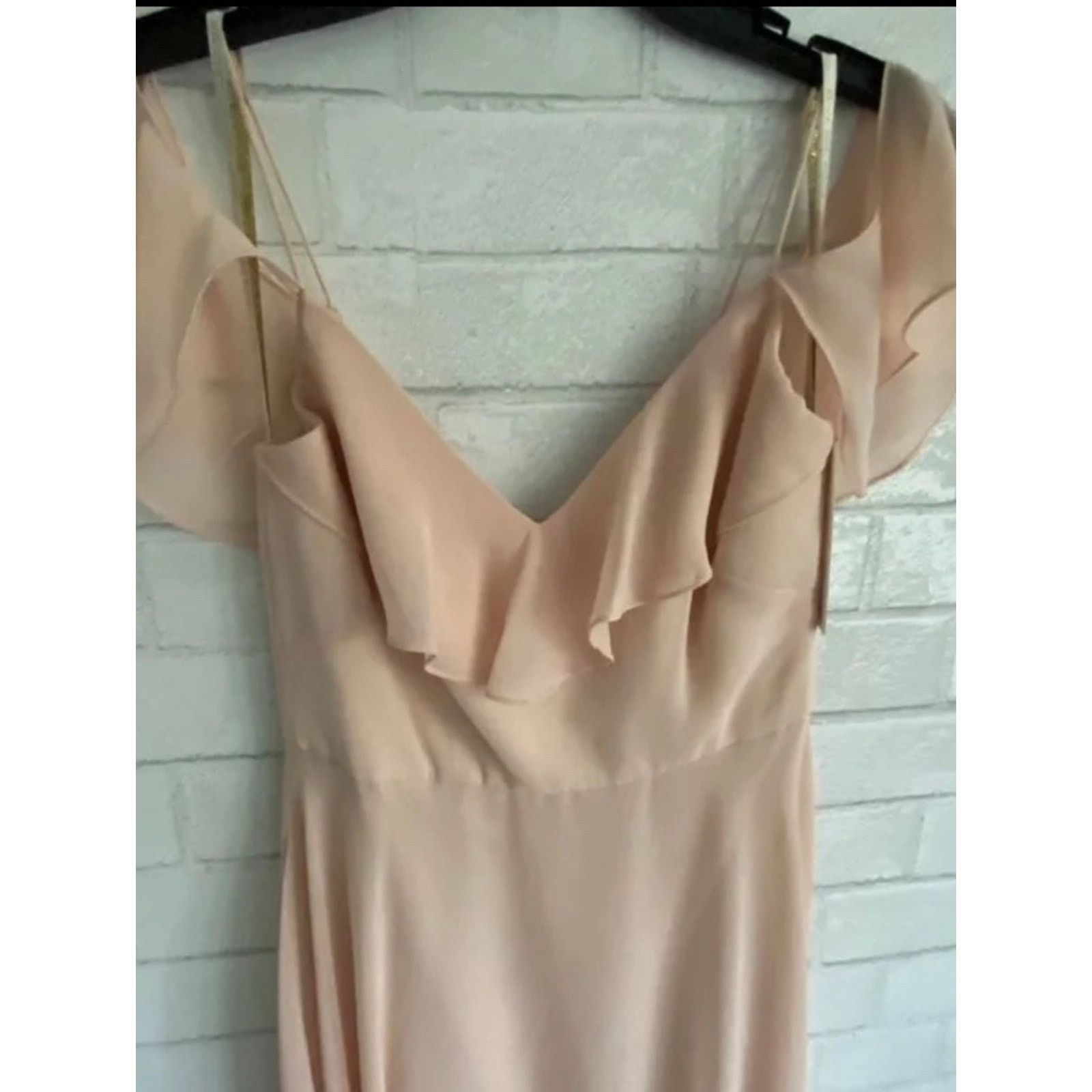 Jenny Packham Jenny Yoo NEW $285 Mila Blush Cold Shoulder Gown, 0 NWT Size XS / US 0-2 / IT 36-38 - 8 Thumbnail