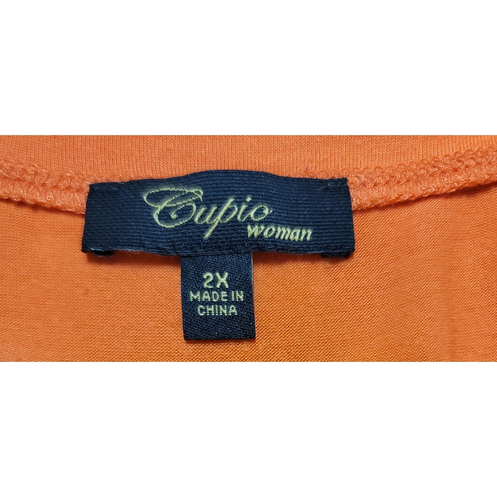 Other Cupio Woman Orange Round Neck Top 2X Flowy Lightweight Size XXL / US 16-18 / IT 52-54 - 4 Thumbnail