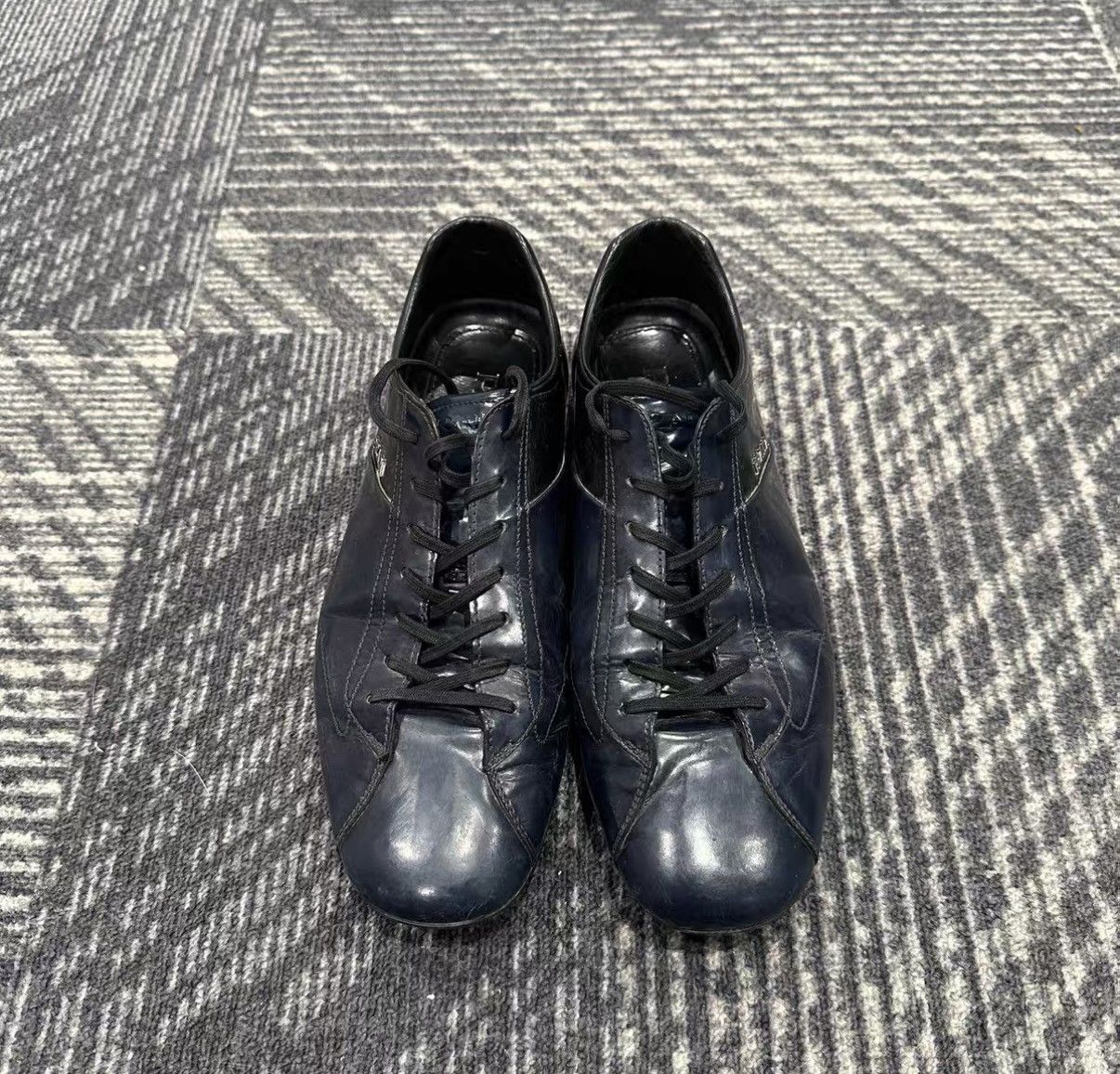 Prada Prada Black & Blue Racing Leather Shoes J42 Size US 7 / EU 40 - 2 Thumbnail