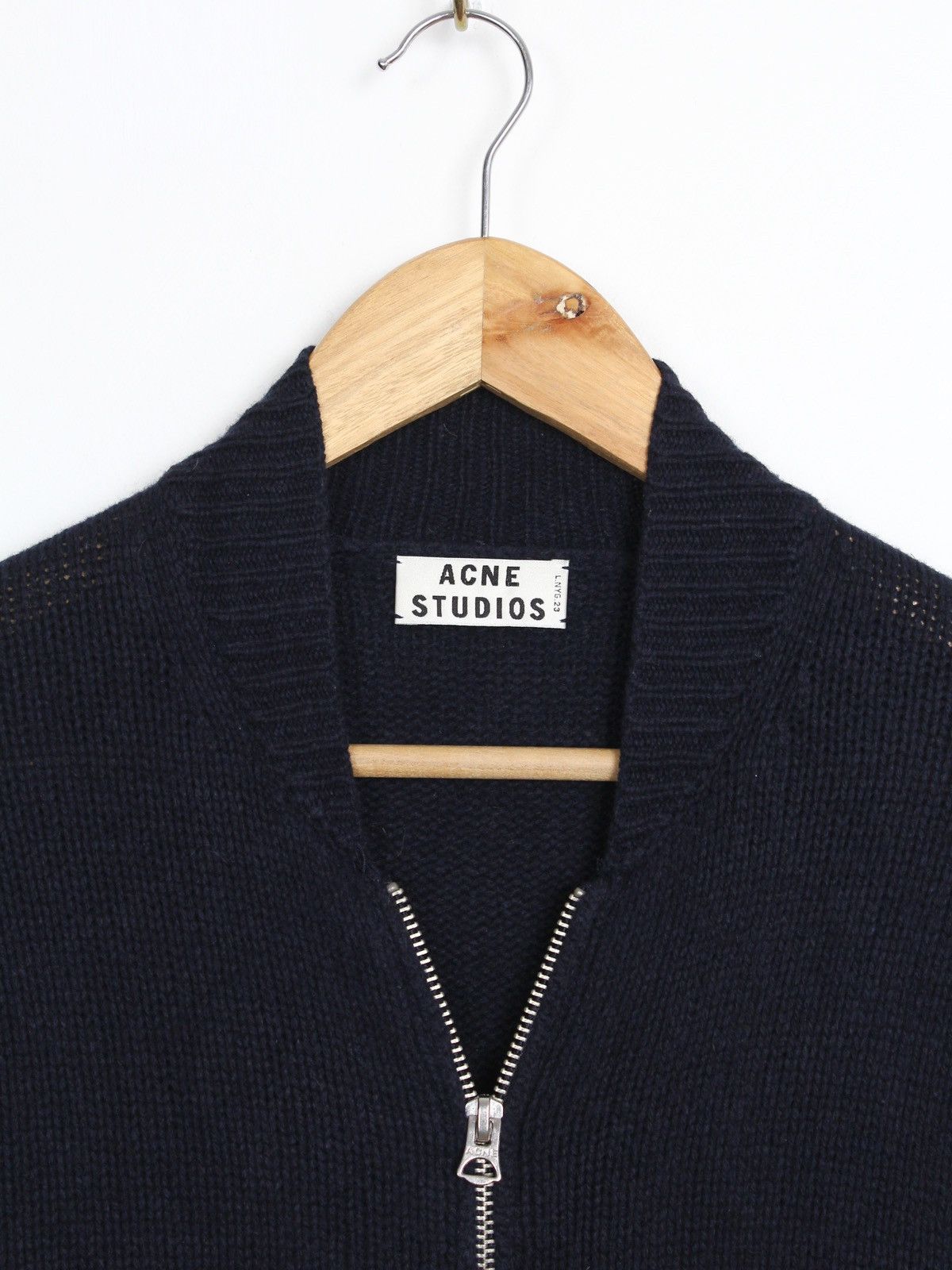 Acne Studios Acne Studios Chest Full Zip Navy Knit Sweater Size US S / EU 44-46 / 1 - 3 Thumbnail