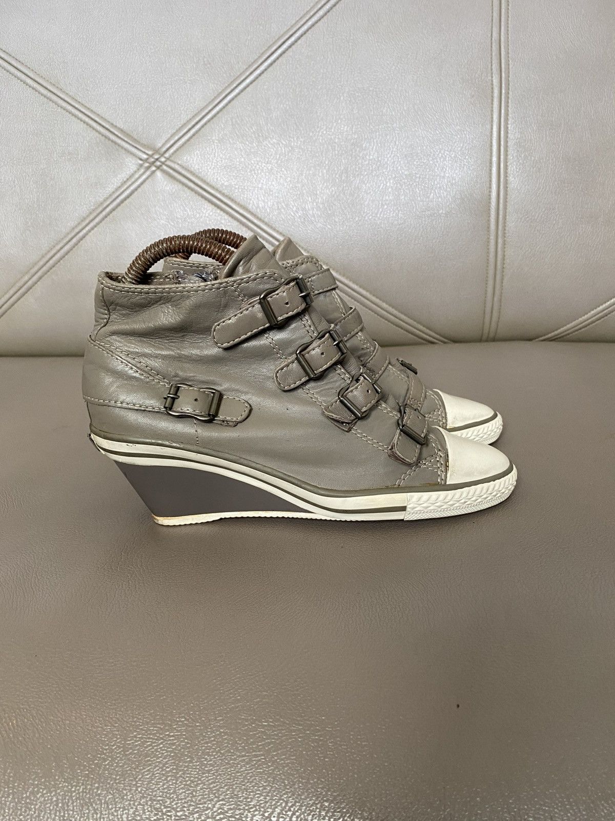 ASH ASH genial wedge taupe gray leather Size US 6 / IT 36 - 5 Thumbnail