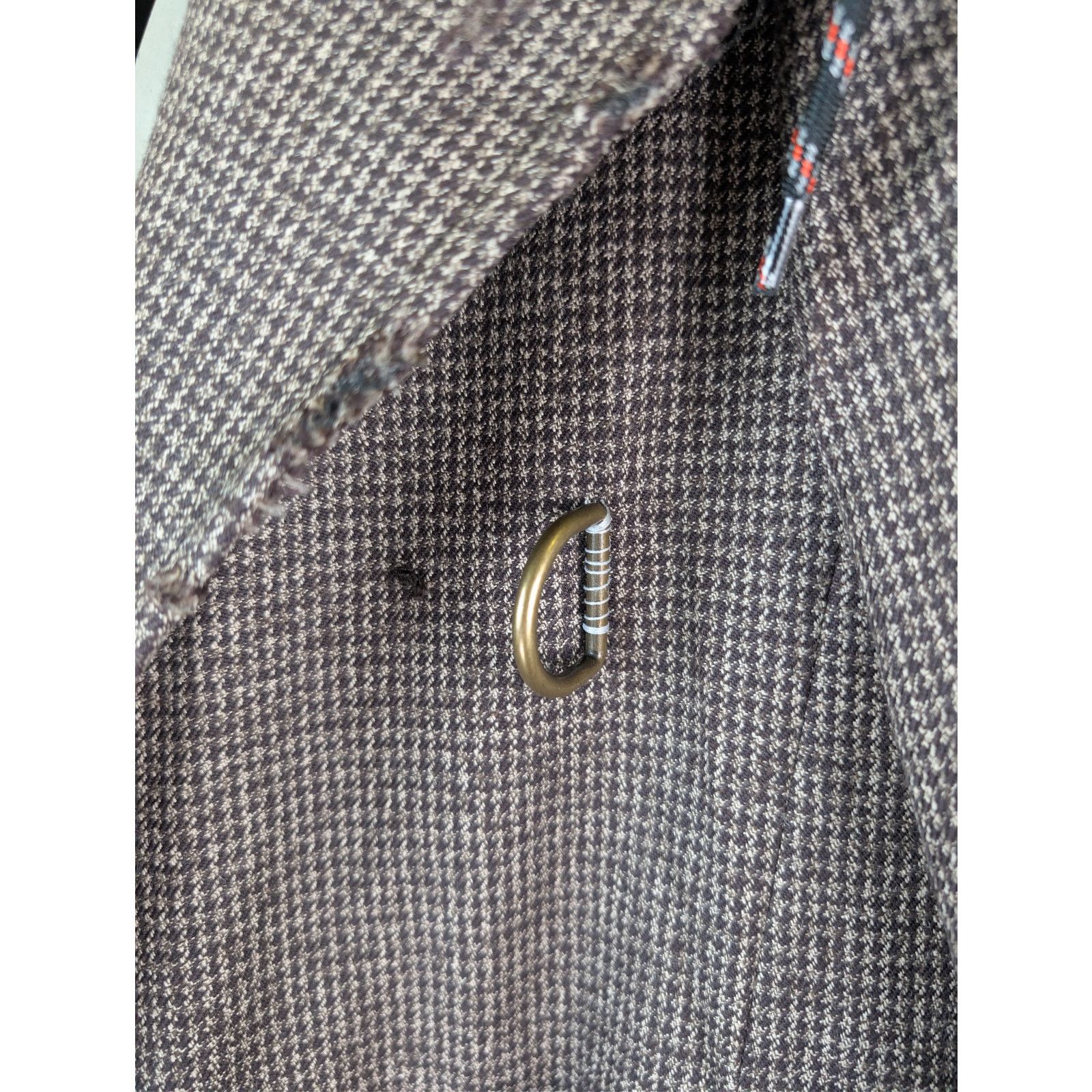 Balenciaga o1rshd1 CCRAB Heather Wool Houndstooth Coat in Coffee/Beige Size XS / US 0-2 / IT 36-38 - 6 Thumbnail