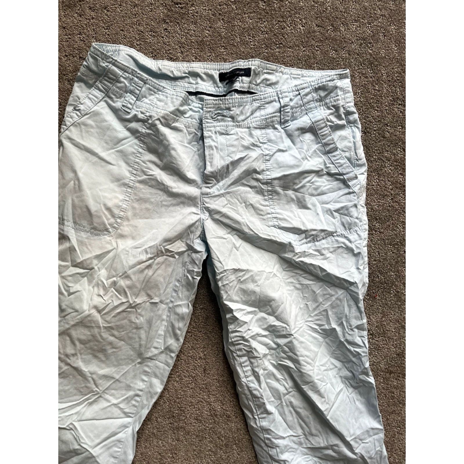Tommy Hilfiger VINTAGE Tommy Hilfiger Womens Pants Capri Size 0 Light Blue Classic Casual 90s Size 25" / US 0 / IT 36 - 4 Thumbnail