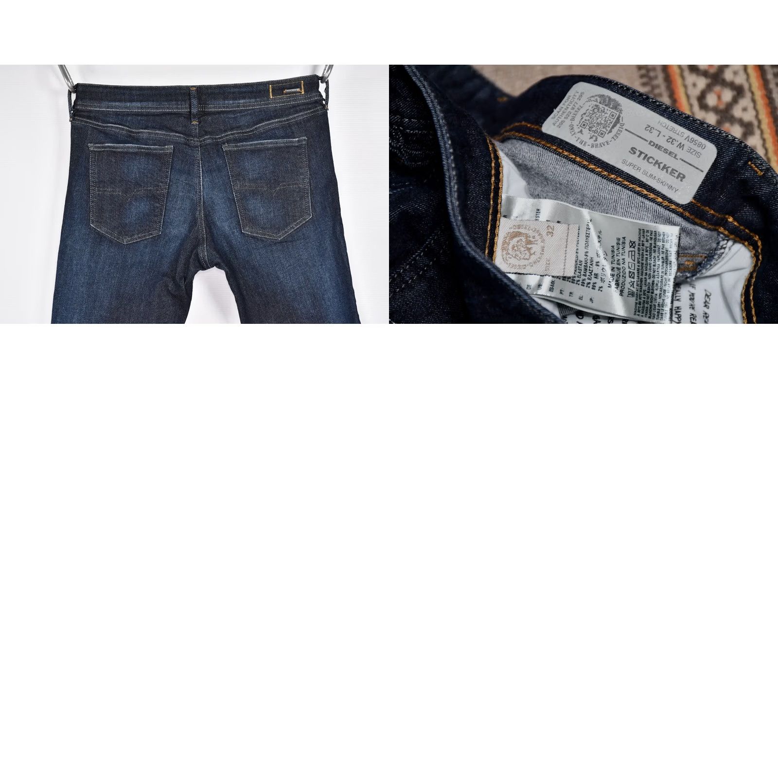 Diesel Diesel Super Slim-Skinny 0856V Jeans W32 L32 Diesel D-Luster Slim Jeans Men Blue 92% Cotton Stretch 6% Polyester 2% Elastane Regular Vintage No N/A Size US 32 / EU 48 - 8 Thumbnail